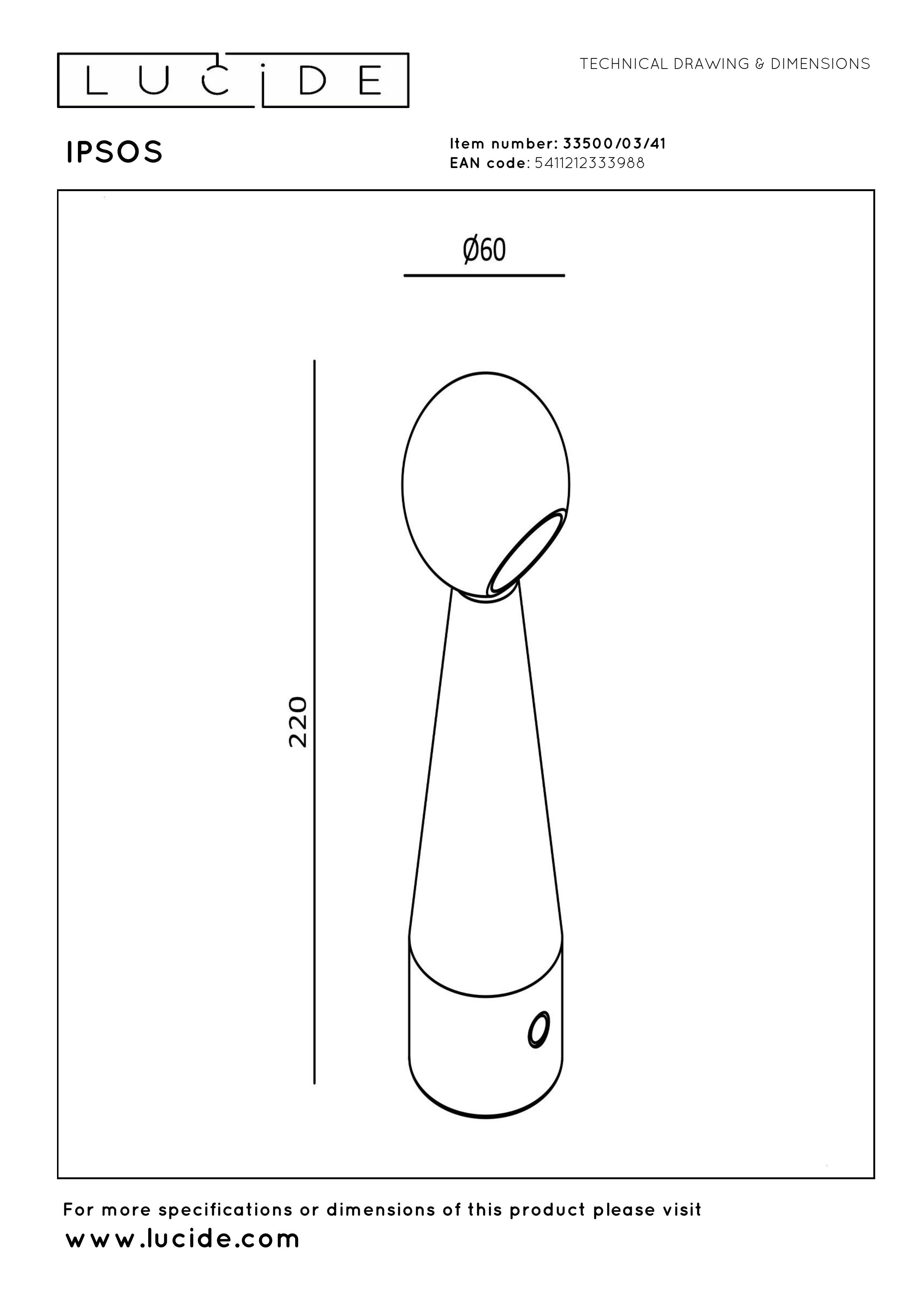 Ipsos, Bordlampe, Taupe - 6 cm