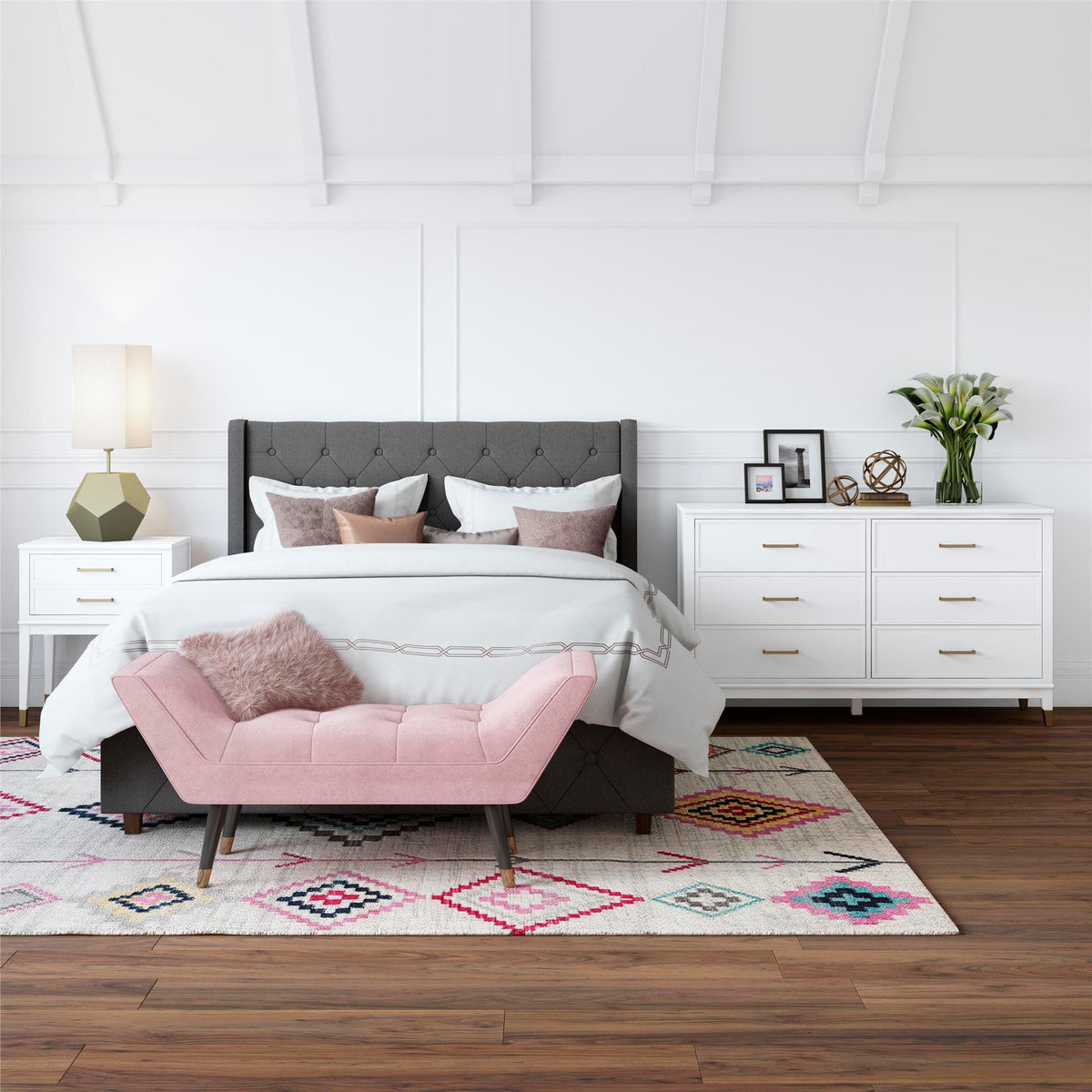 Westerleigh Kommode med 6 skuffer, hvid