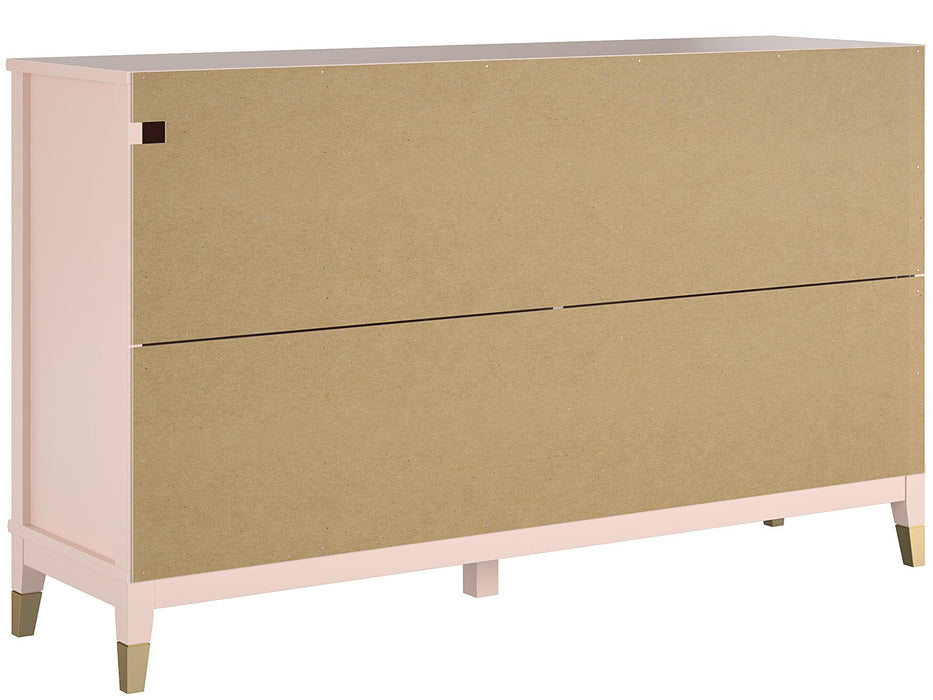 Westerleigh Kommode med 6 skuffer, lyserød