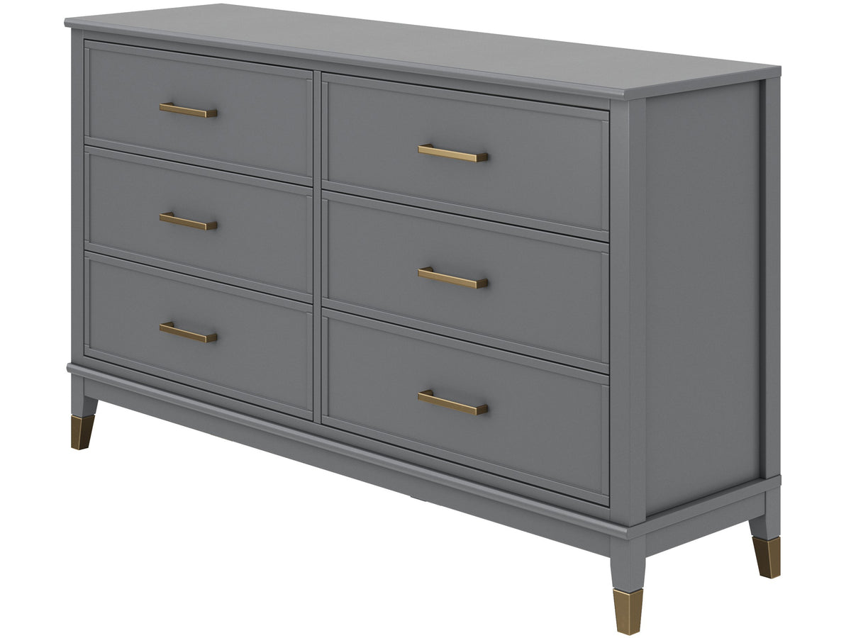 Westerleigh Kommode med 6 skuffer, grå