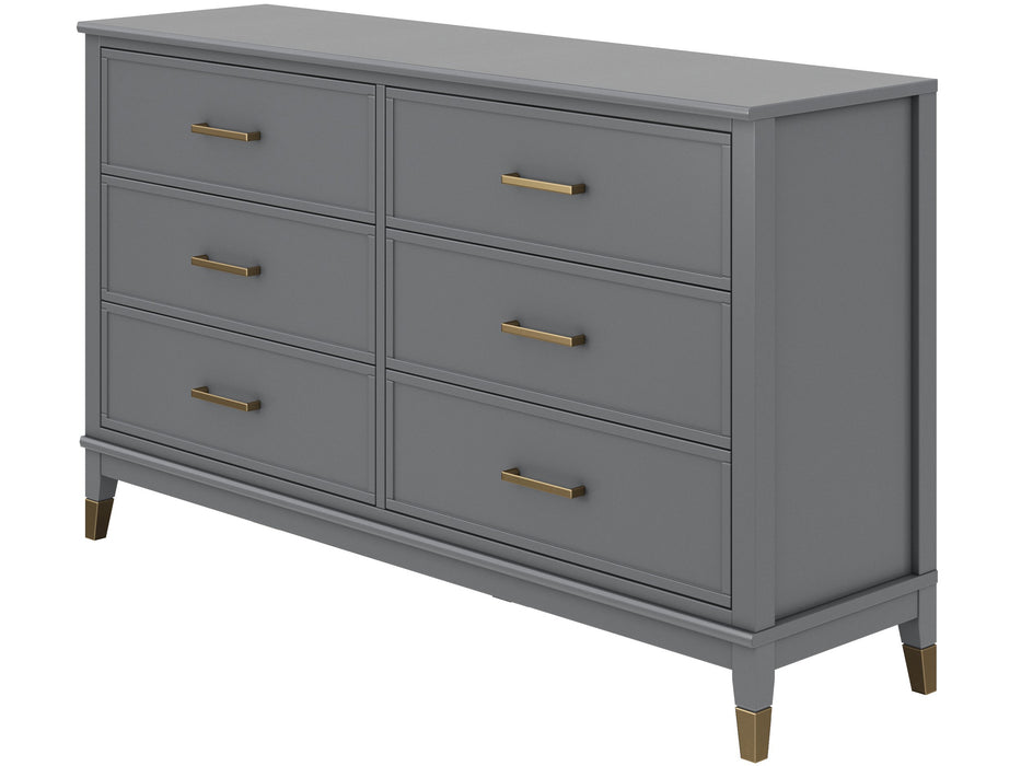 Westerleigh Kommode med 6 skuffer, grå