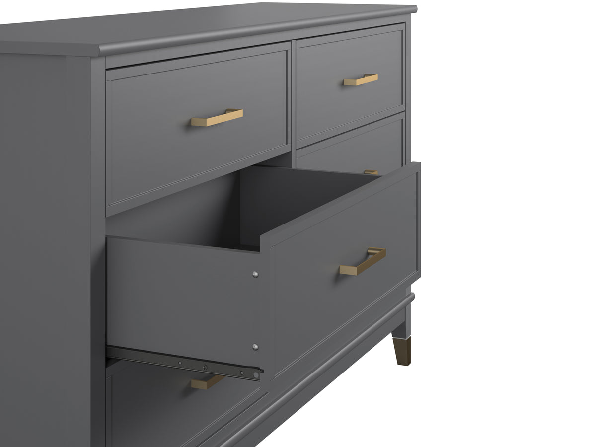 Westerleigh Kommode med 6 skuffer, grå