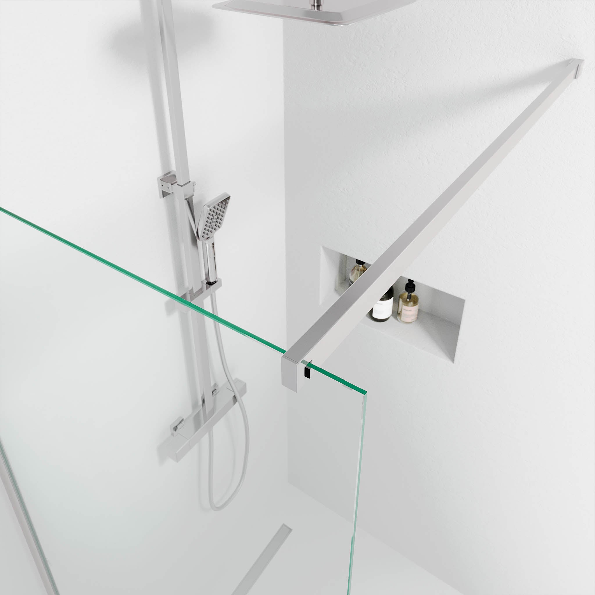 Sandefjord Brusevæg, Krom Profil, Klar Glas