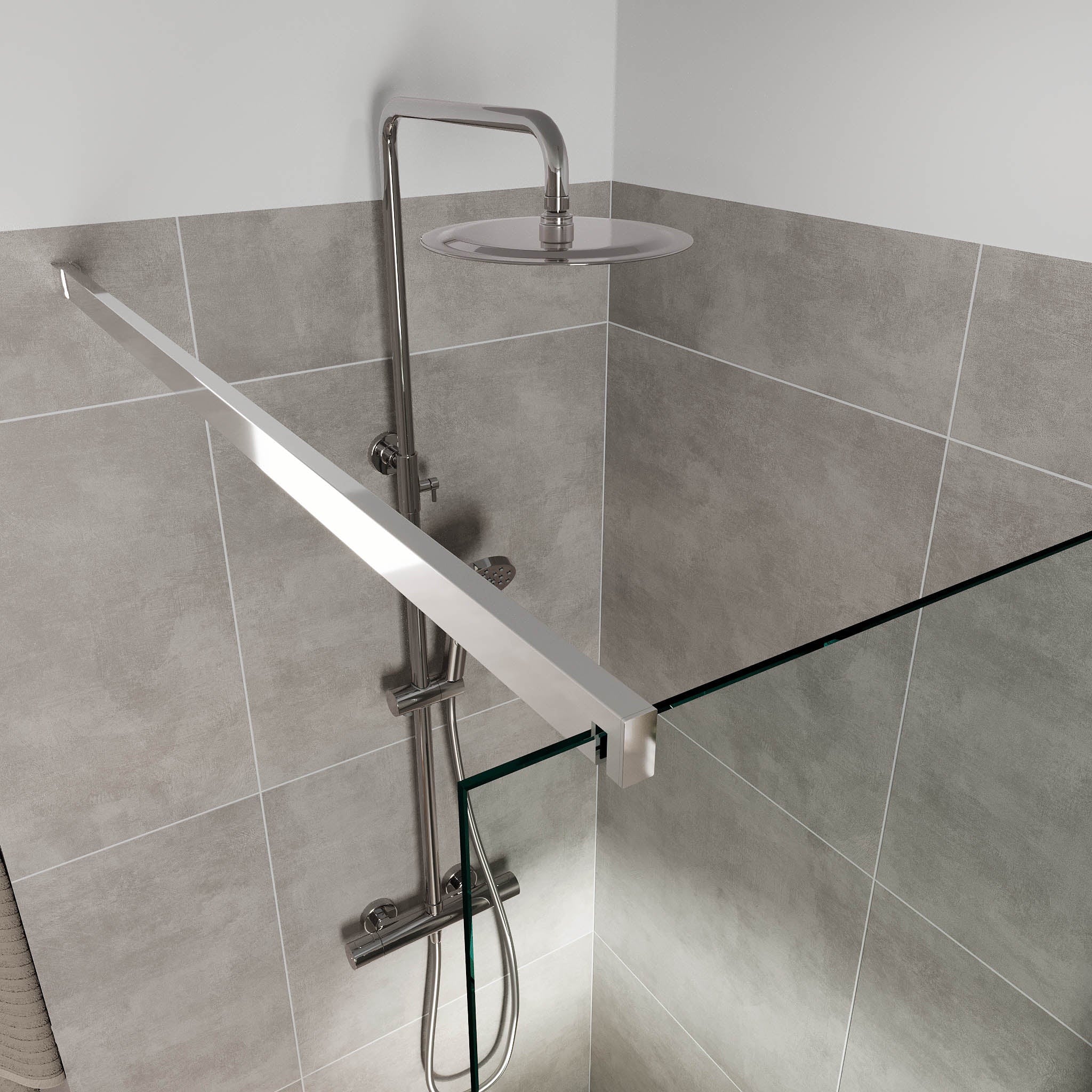 Sandefjord Brusevæg, Krom Profil, Klar Glas