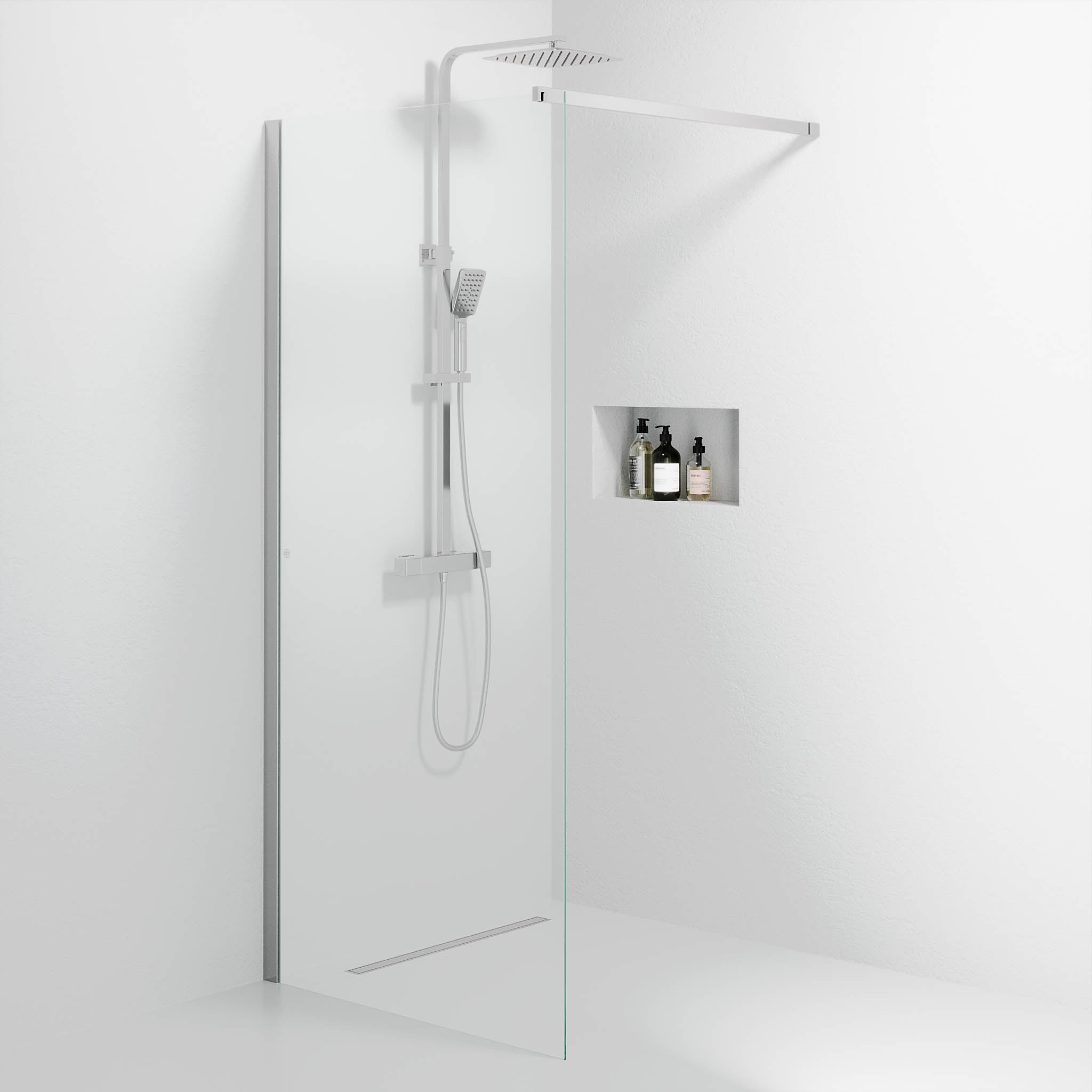 Sandefjord Brusevæg, Krom Profil, Klar Glas