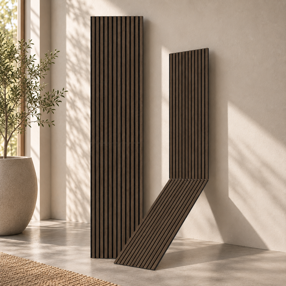 Akustikpanel 240 x 52 cm i valnød - Vasahamn