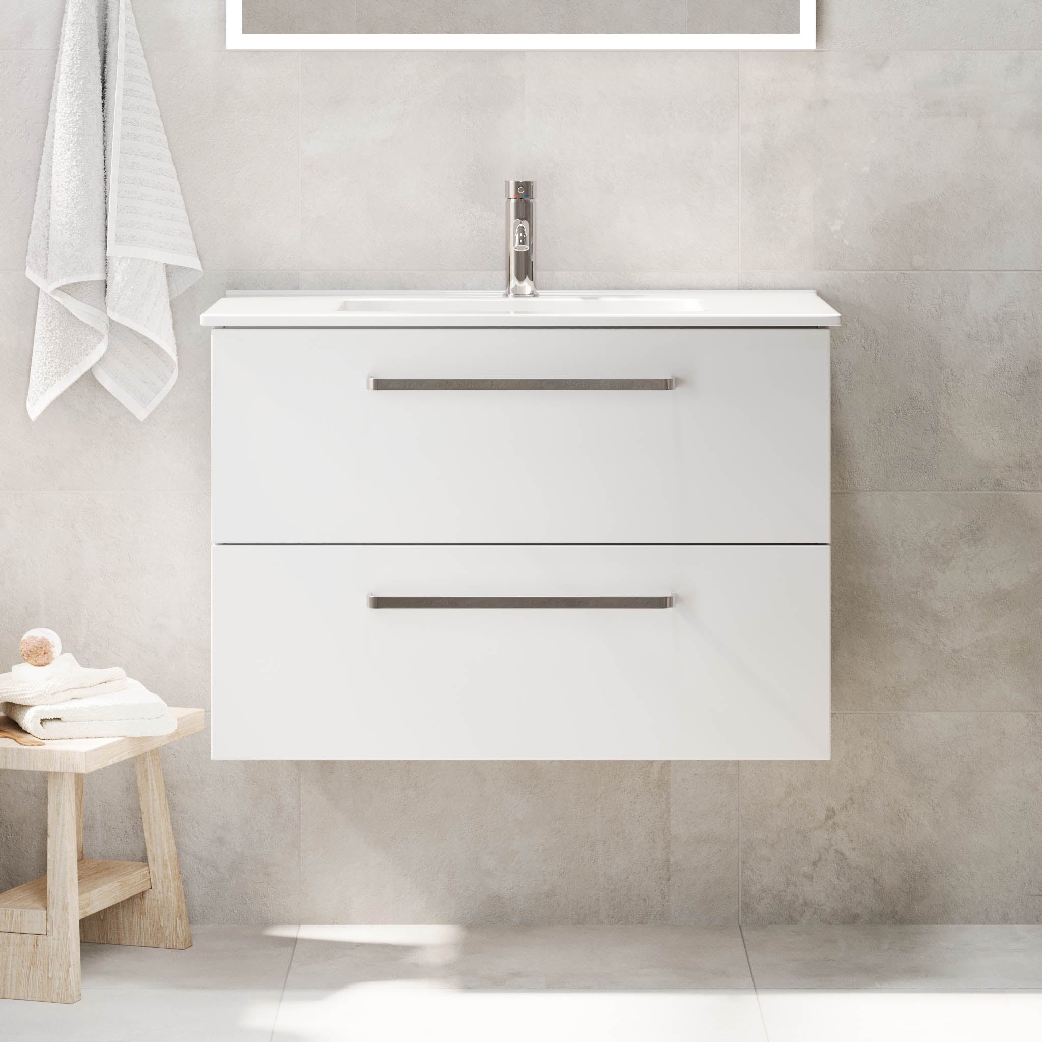 Voss, Furniture Set - Basin & Cabinet, White Mat - 120 cm - MASTERSTORE - 8595677194333 - Furniture Set - Basin & Cabinet - 70-120-54-01-61 - 8595677194333