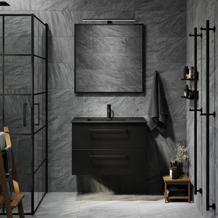 Vegsund Badmøbel - Mat Sort med sorte greb