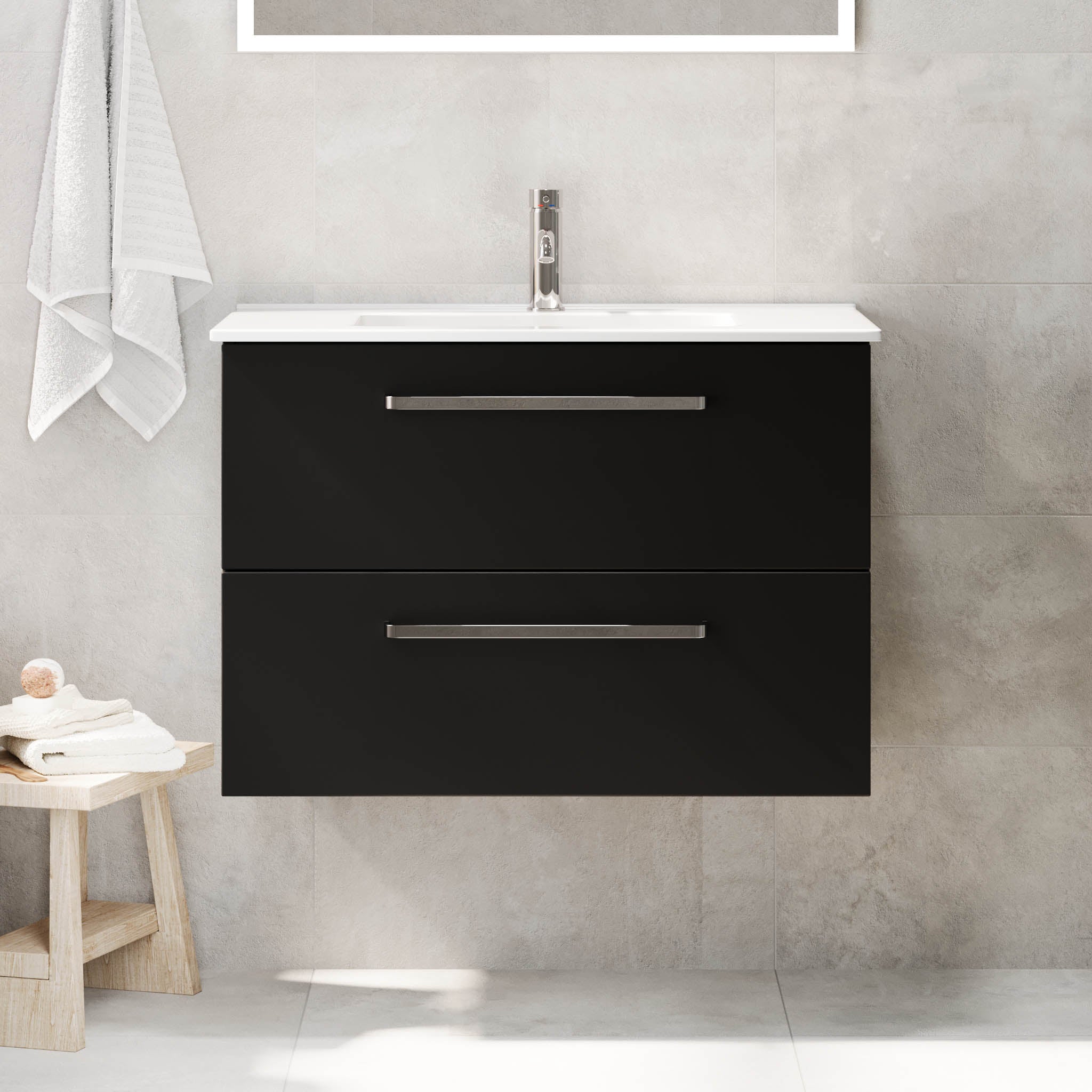 Voss, Furniture Set - Basin & Cabinet, Black Mat - 120 cm - MASTERSTORE - 8595677194401 - Furniture Set - Basin & Cabinet - 70-120-54-02-62 - 8595677194401