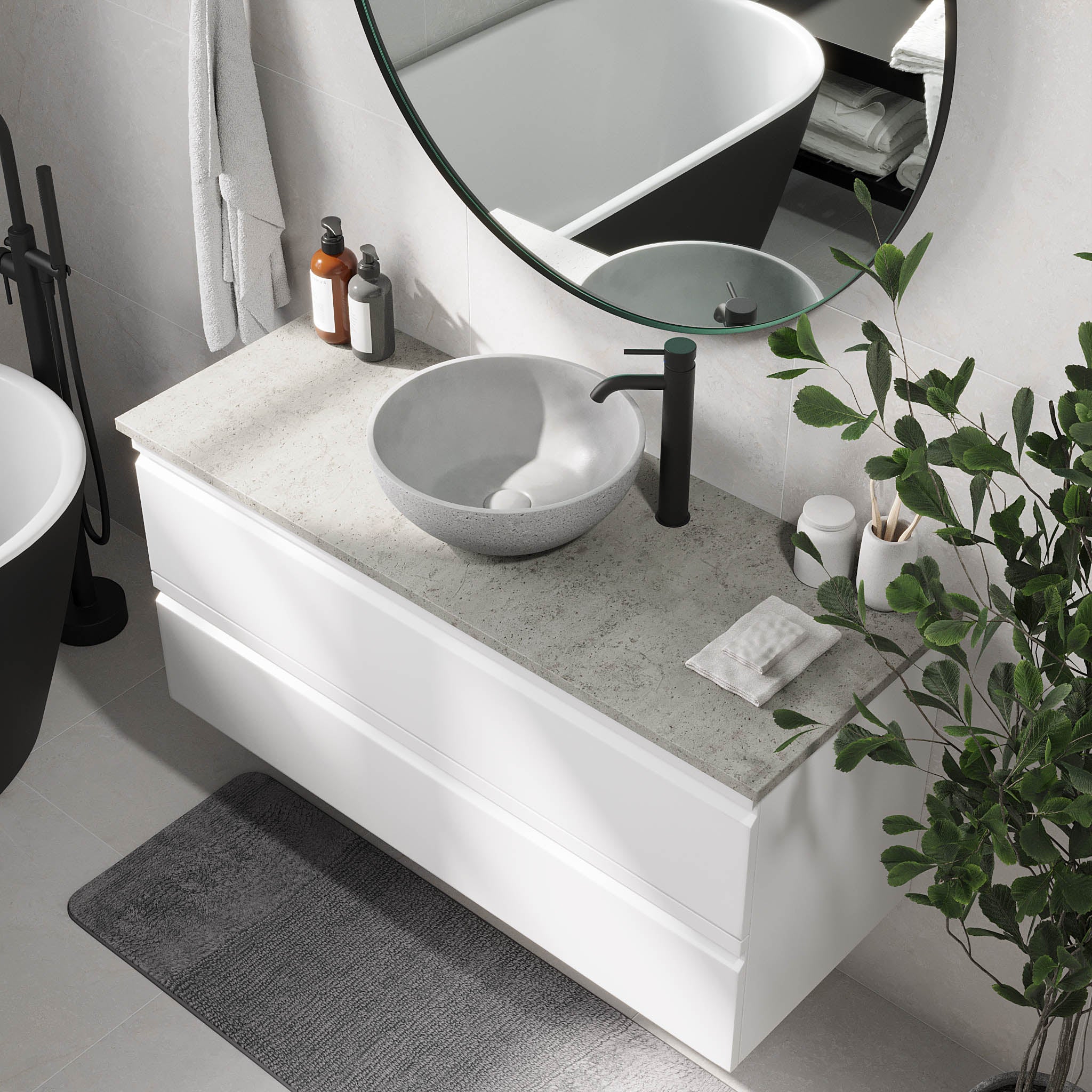 Bardufoss Badmøbel, Mat Hvid