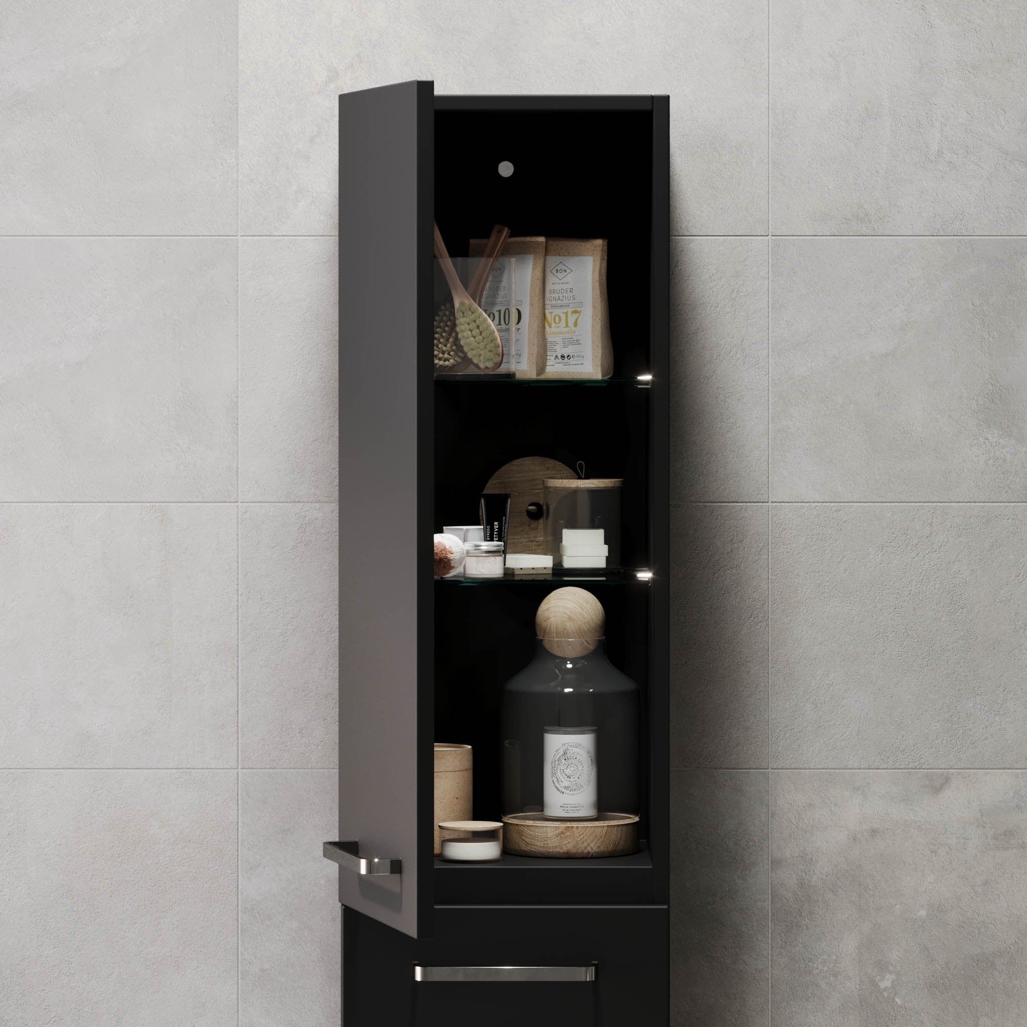 Voss, Furniture Set - High Cabinet, Black Mat - 35 cm - MASTERSTORE - 8595677194425 - Furniture Set - High Cabinet - 70-035-54-02-60 - 8595677194425