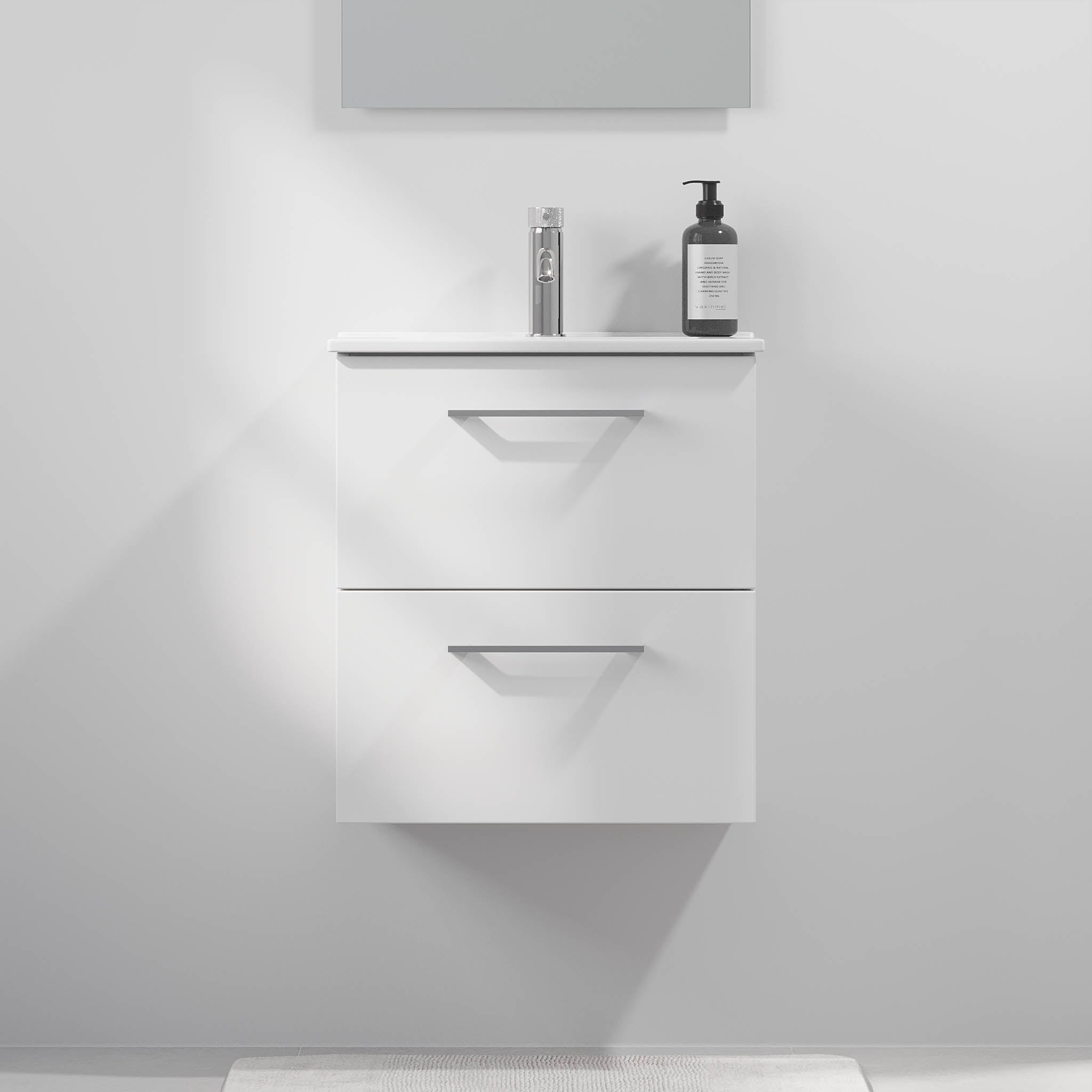 Magnor Badmøbel Slimline med Skuffer, Mat Hvid