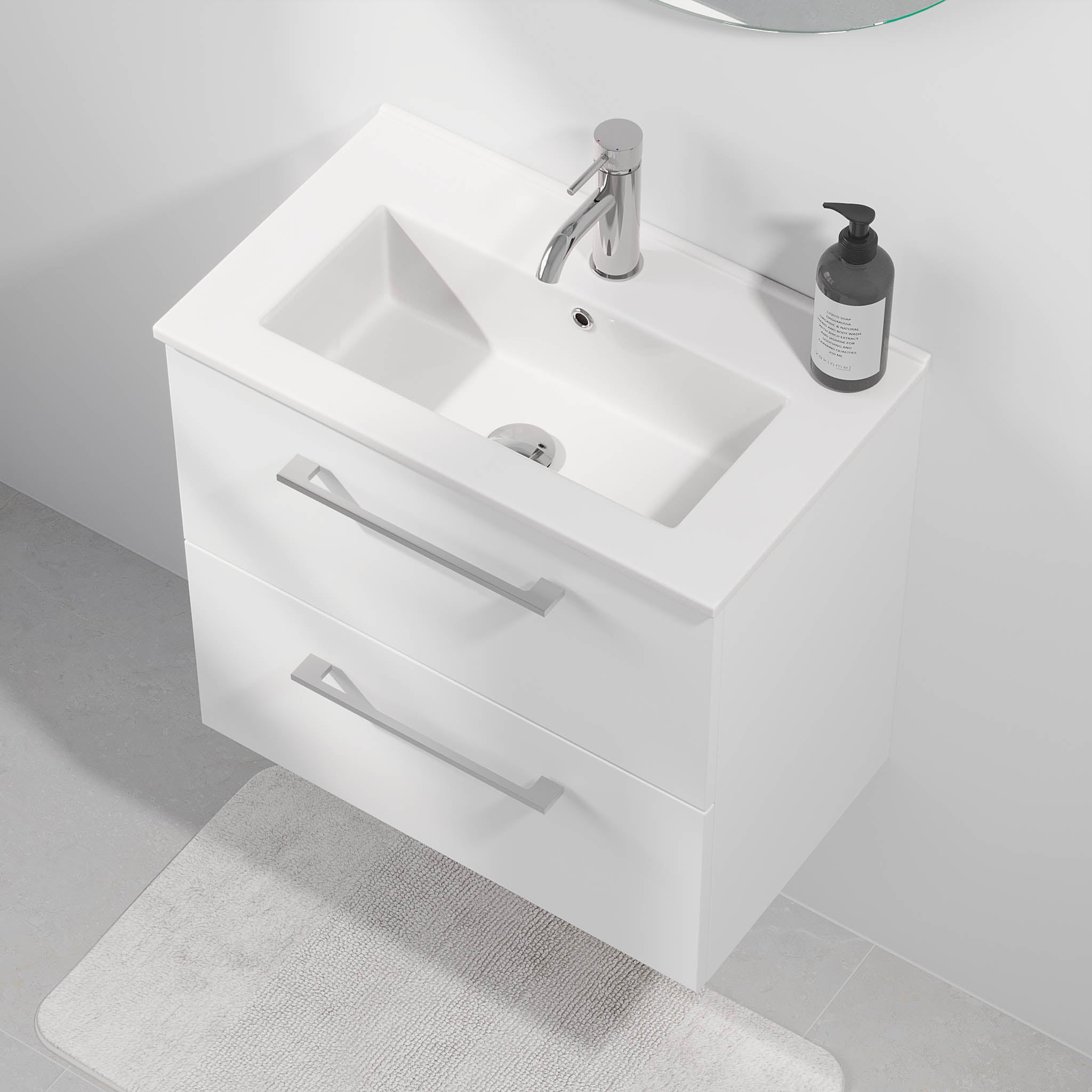 Magnor Badmøbel Slimline med Skuffer, Mat Hvid