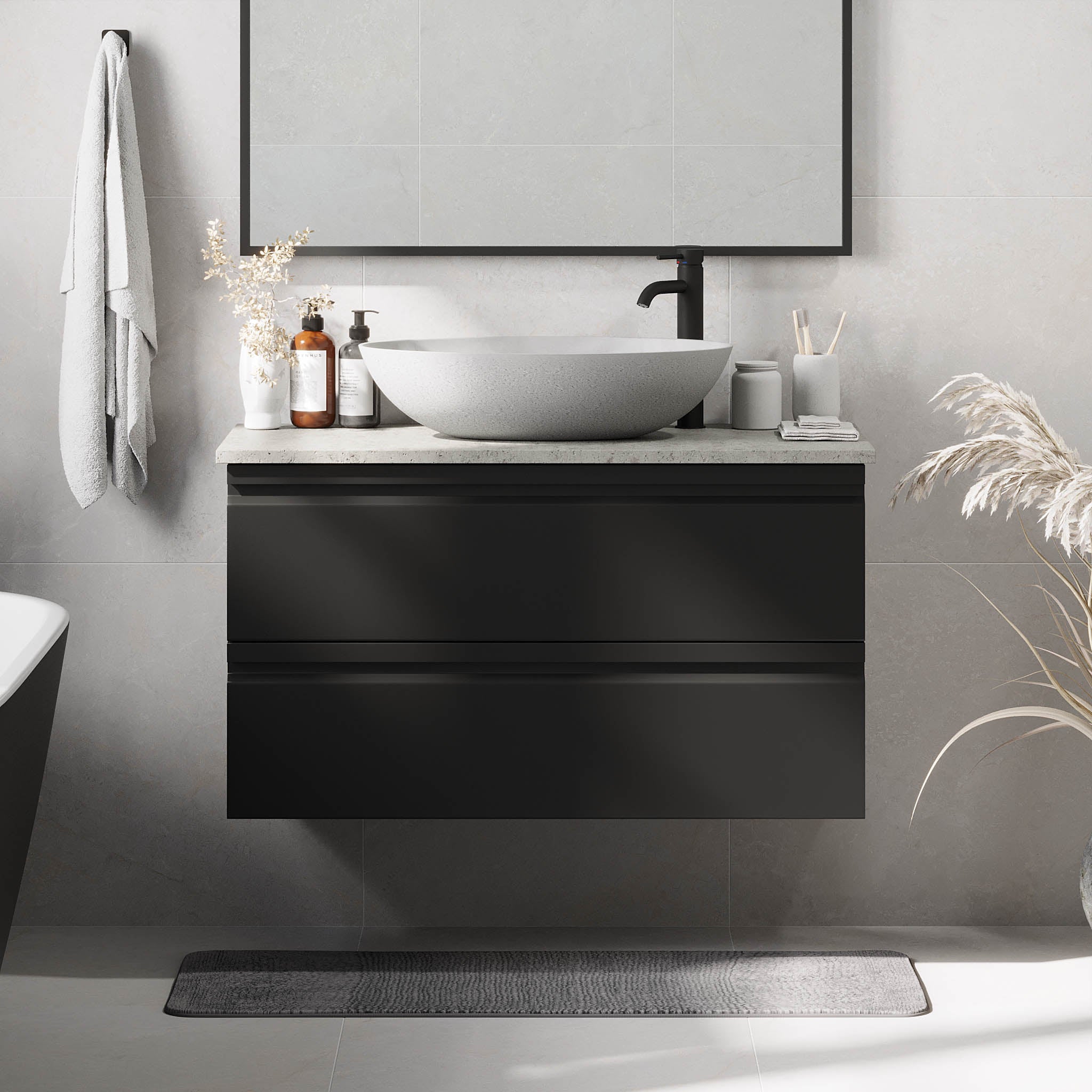 Odda Badmøbel, Mat Sort