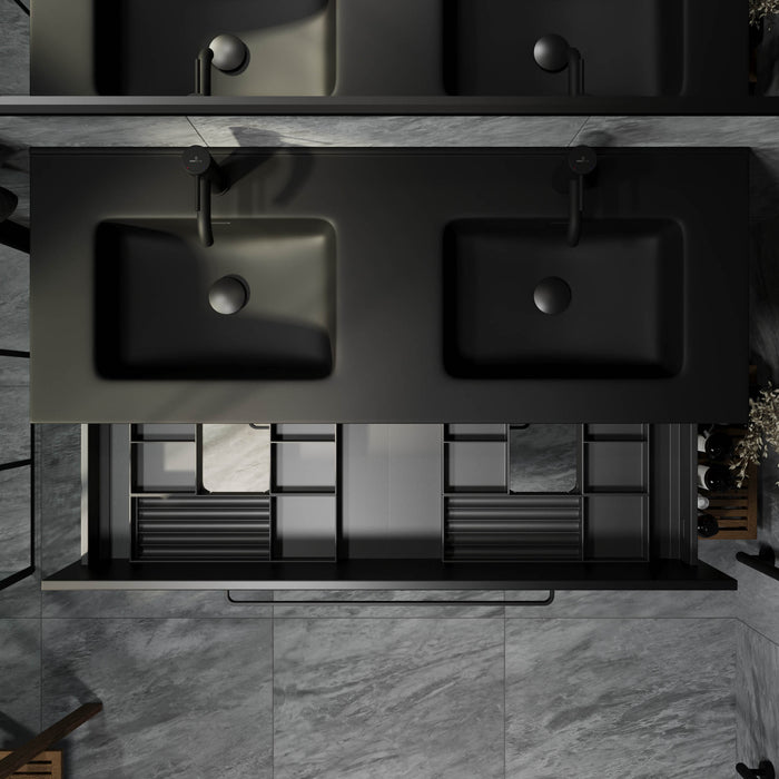 Vegsund Badmøbel - Mat Sort med sorte greb