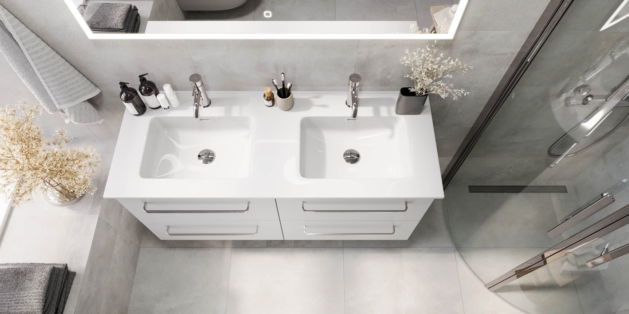 Voss, Furniture Set - Basin & Cabinet, White Mat - 120 cm - MASTERSTORE - 8595677194333 - Furniture Set - Basin & Cabinet - 70-120-54-01-61 - 8595677194333