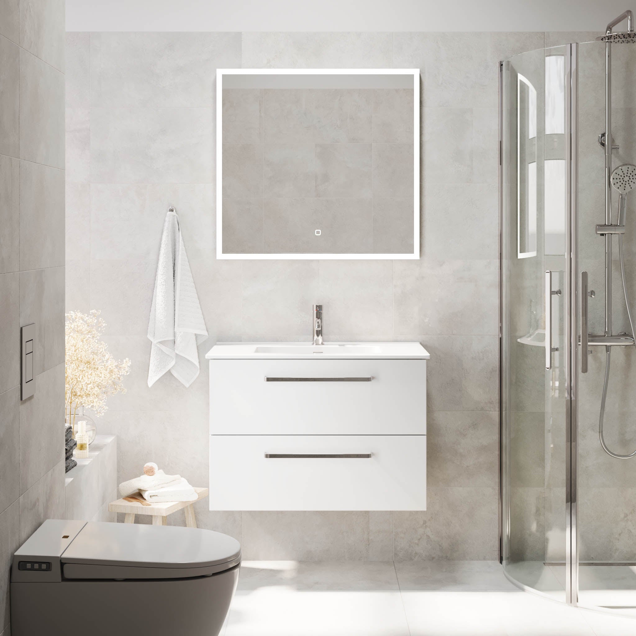 Voss, Furniture Set - Basin & Cabinet, White Mat - 120 cm - MASTERSTORE - 8595677194333 - Furniture Set - Basin & Cabinet - 70-120-54-01-61 - 8595677194333