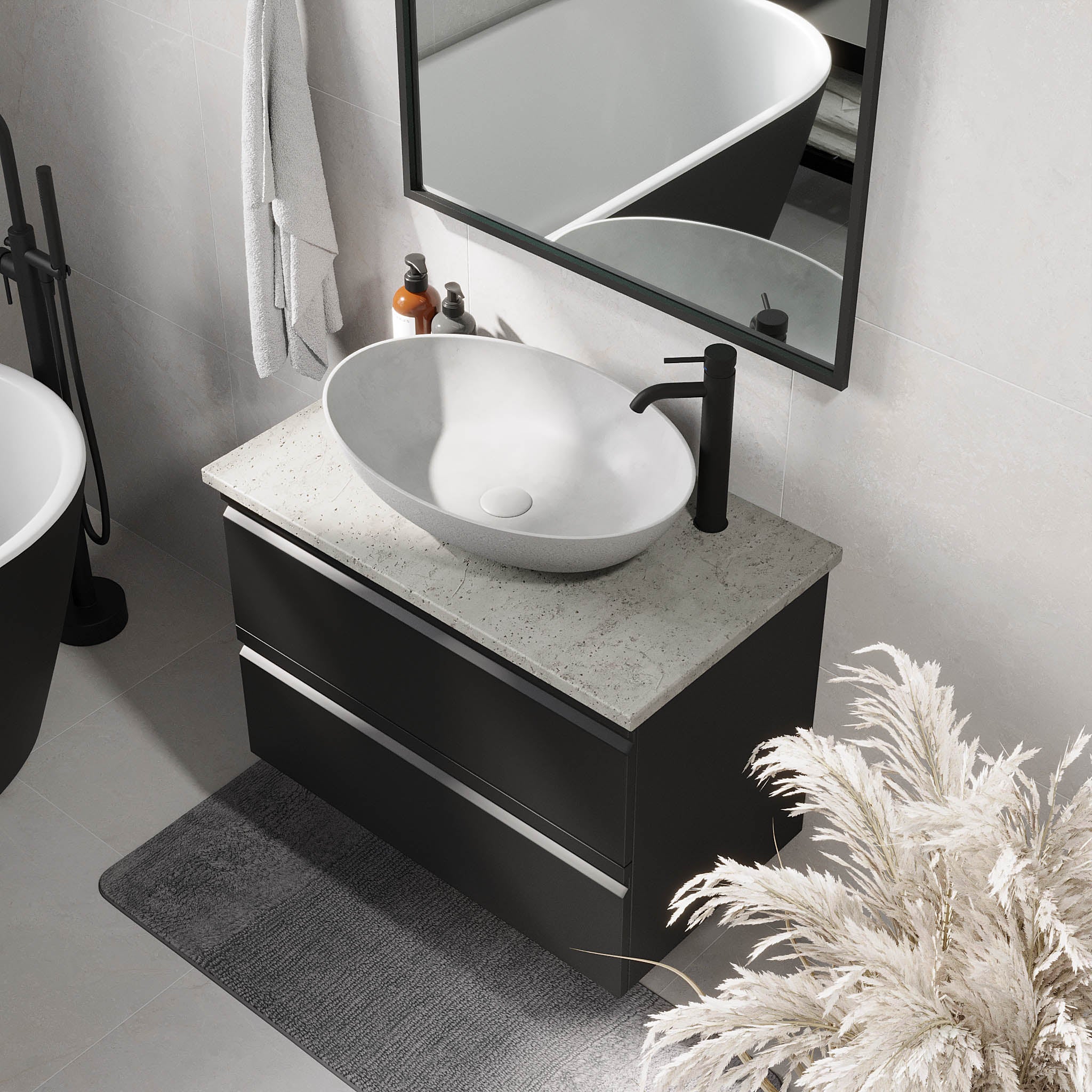 Odda Badmøbel, Mat Sort