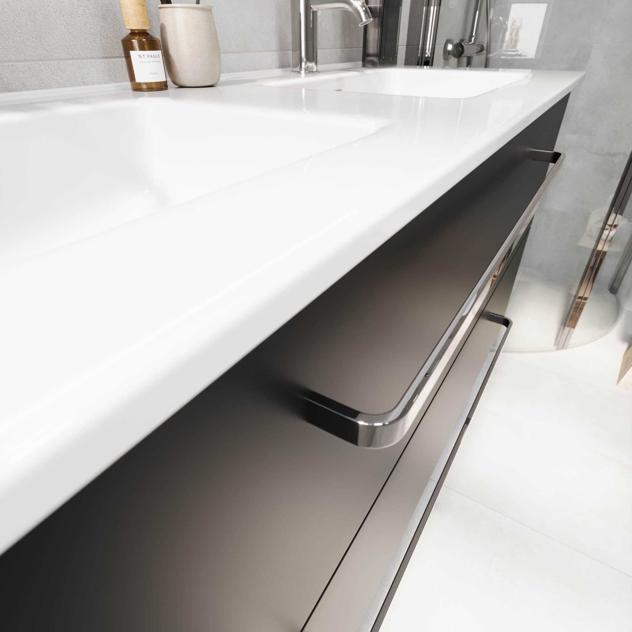 Voss, Furniture Set - Basin & Cabinet, Black Mat - 80 cm - MASTERSTORE - 8595677194364 - Furniture Set - Basin & Cabinet - 70-080-54-02-60 - 8595677194364