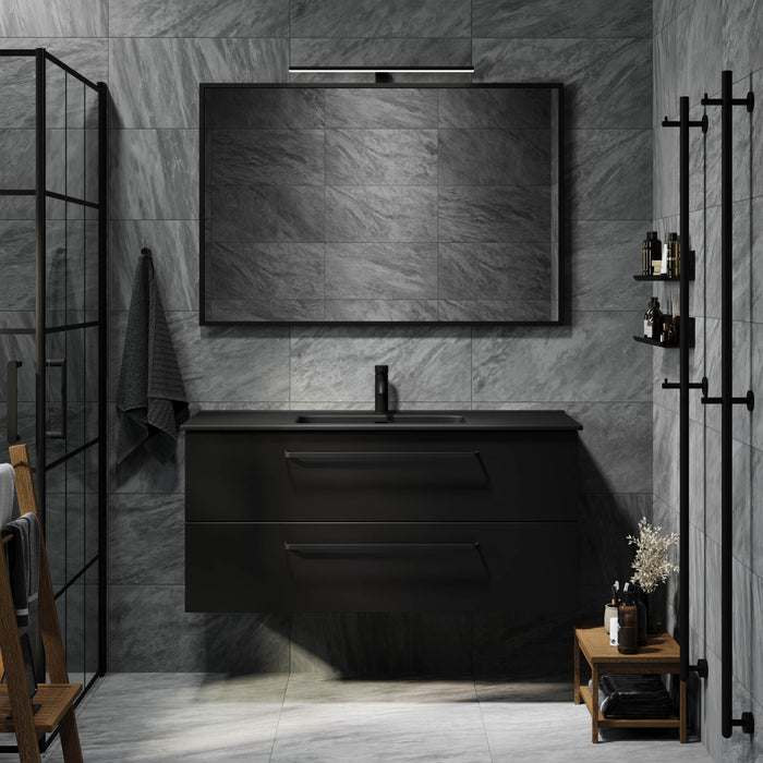 Vegsund Badmøbel - Mat Sort med sorte greb