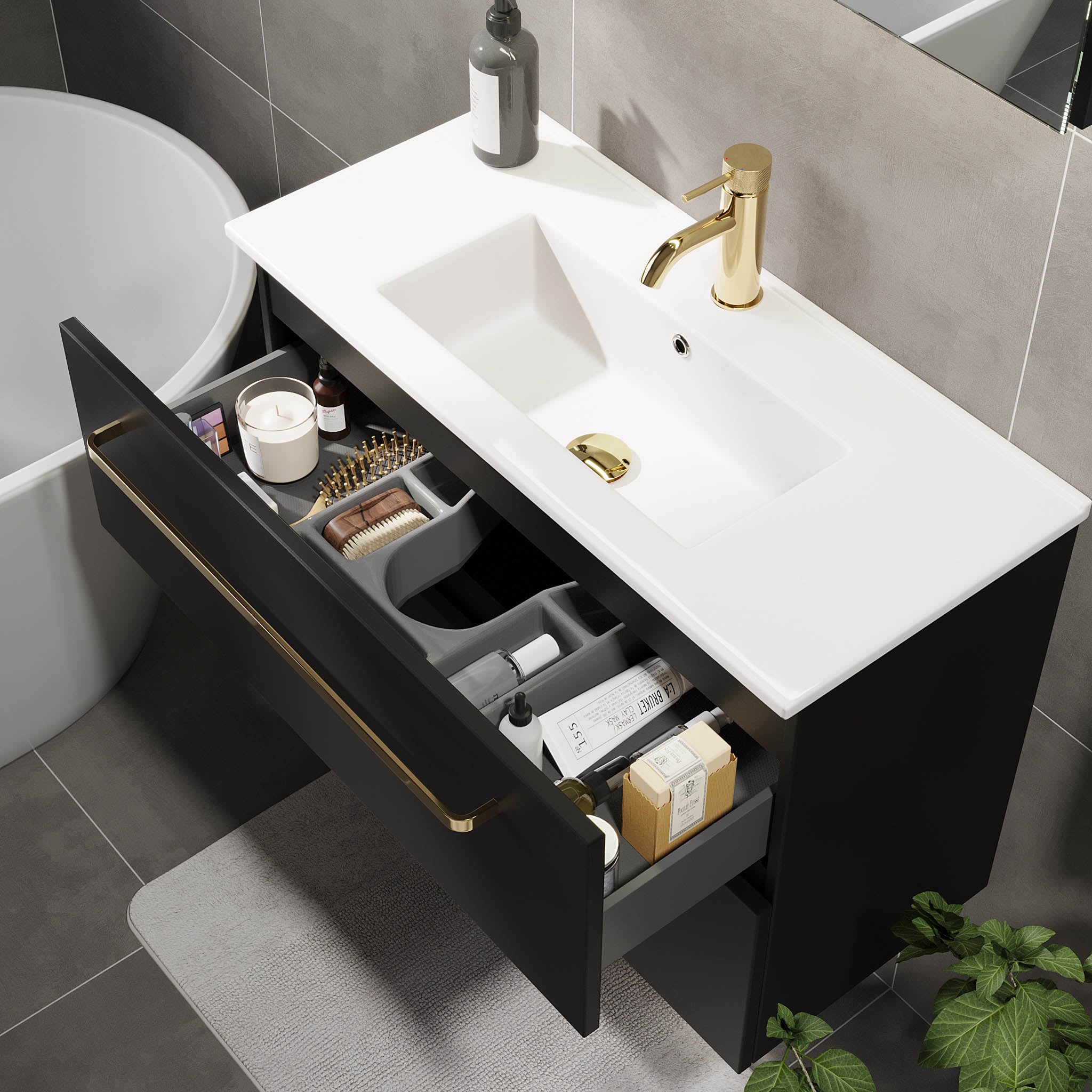 Volda Slimline Badmøbel, Mat Sort