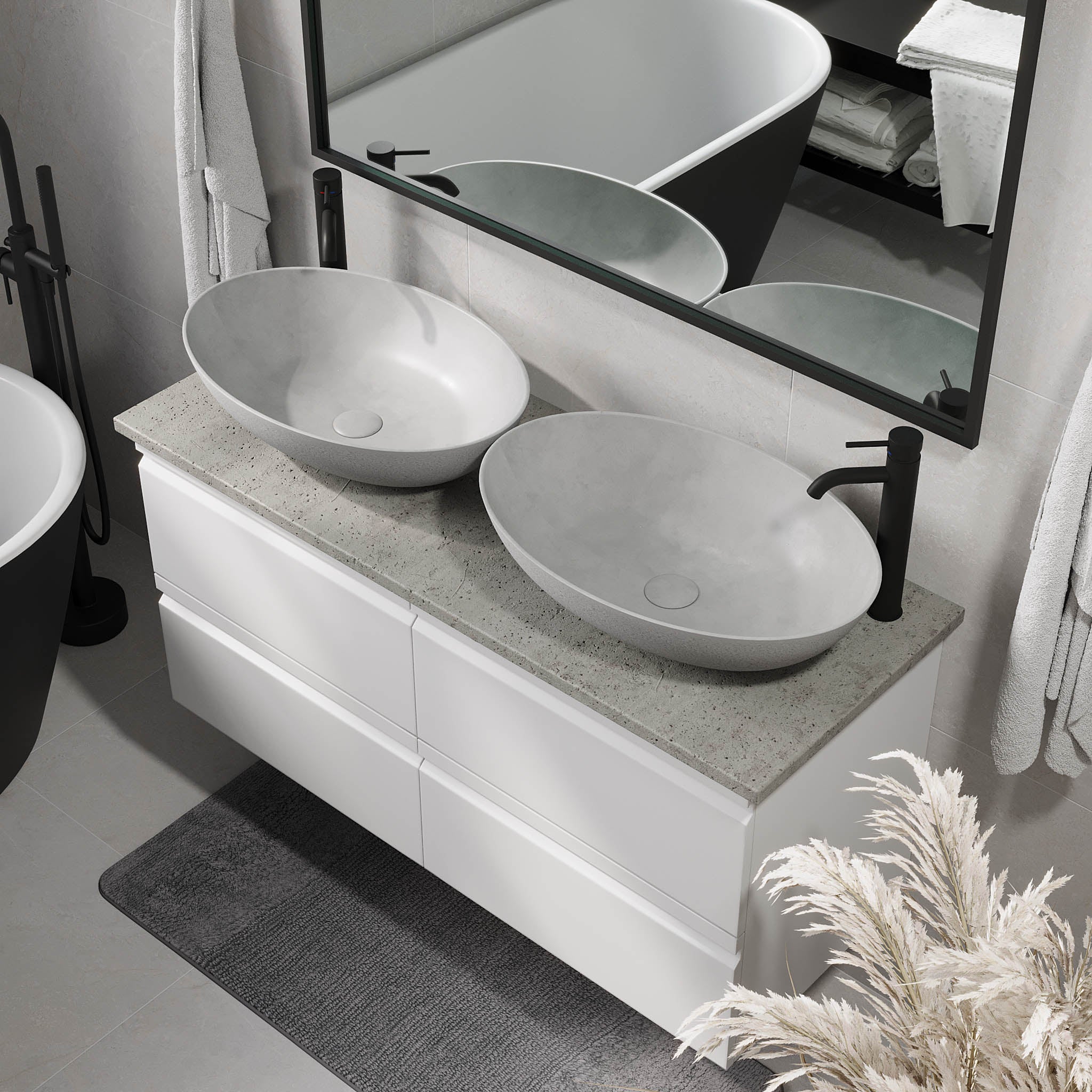 Odda Badmøbel, Mat Hvid