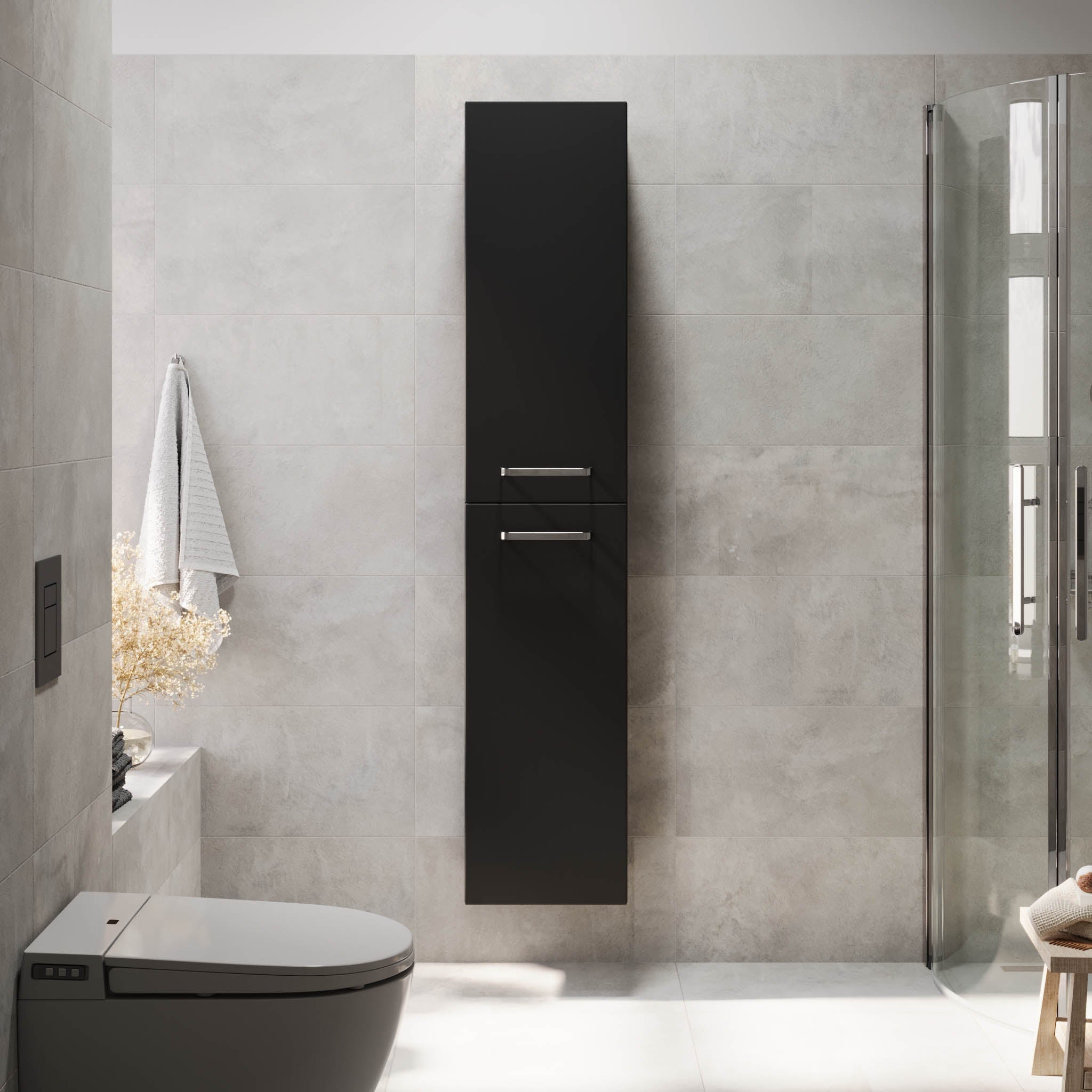 Voss, Furniture Set - High Cabinet, Black Mat - 35 cm - MASTERSTORE - 8595677194425 - Furniture Set - High Cabinet - 70-035-54-02-60 - 8595677194425