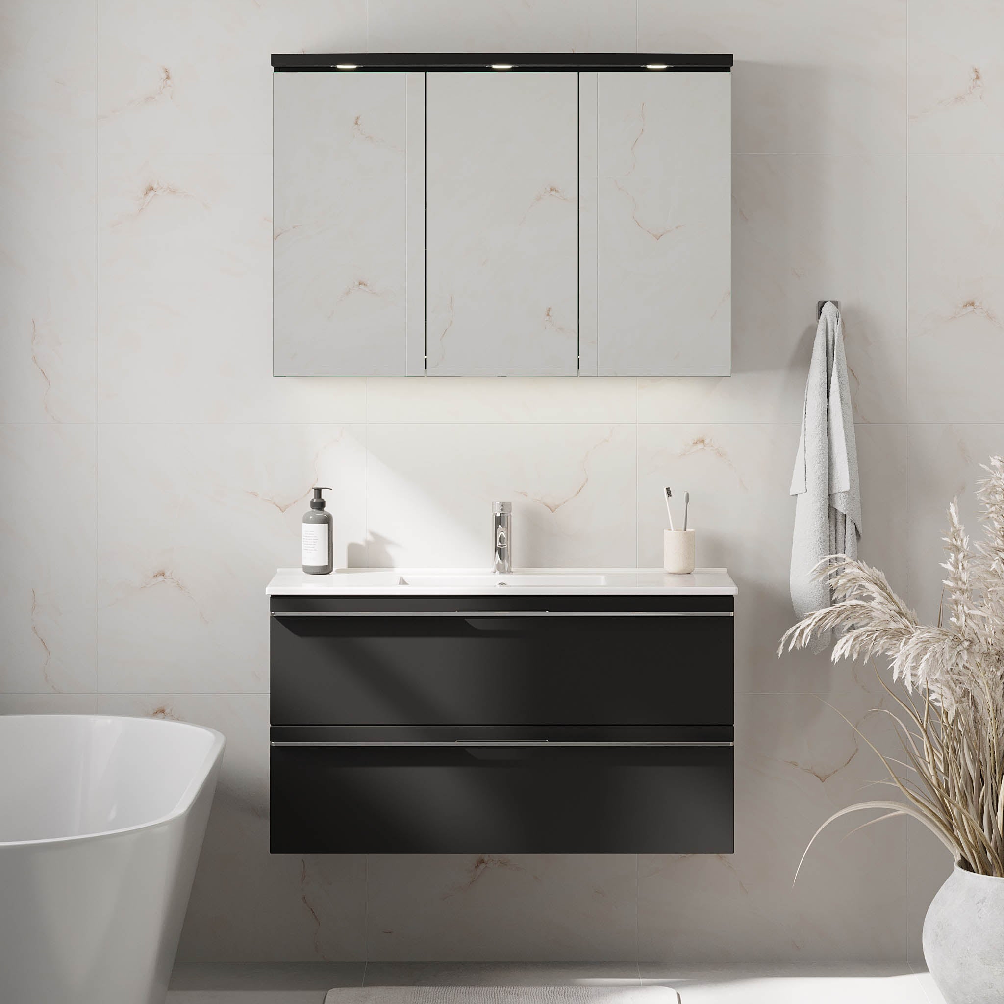 Verdal Badmøbel, Slimline, Mat Sort