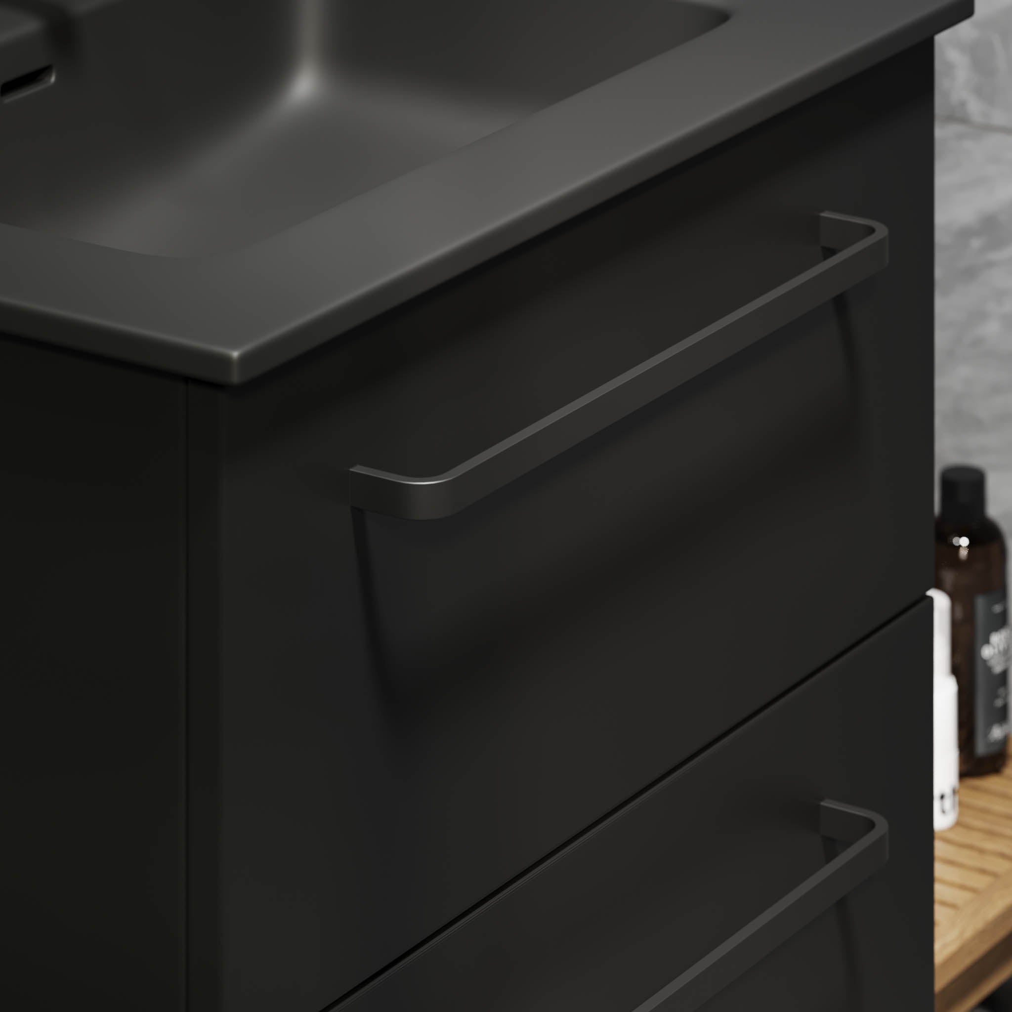 Vegsund, Furniture Set - Basin & Cabinet, Black Mat - 100 cm - MASTERSTORE - 8595677194456 - Furniture Set - Basin & Cabinet - 70-100-56-02-60 - 8595677194456