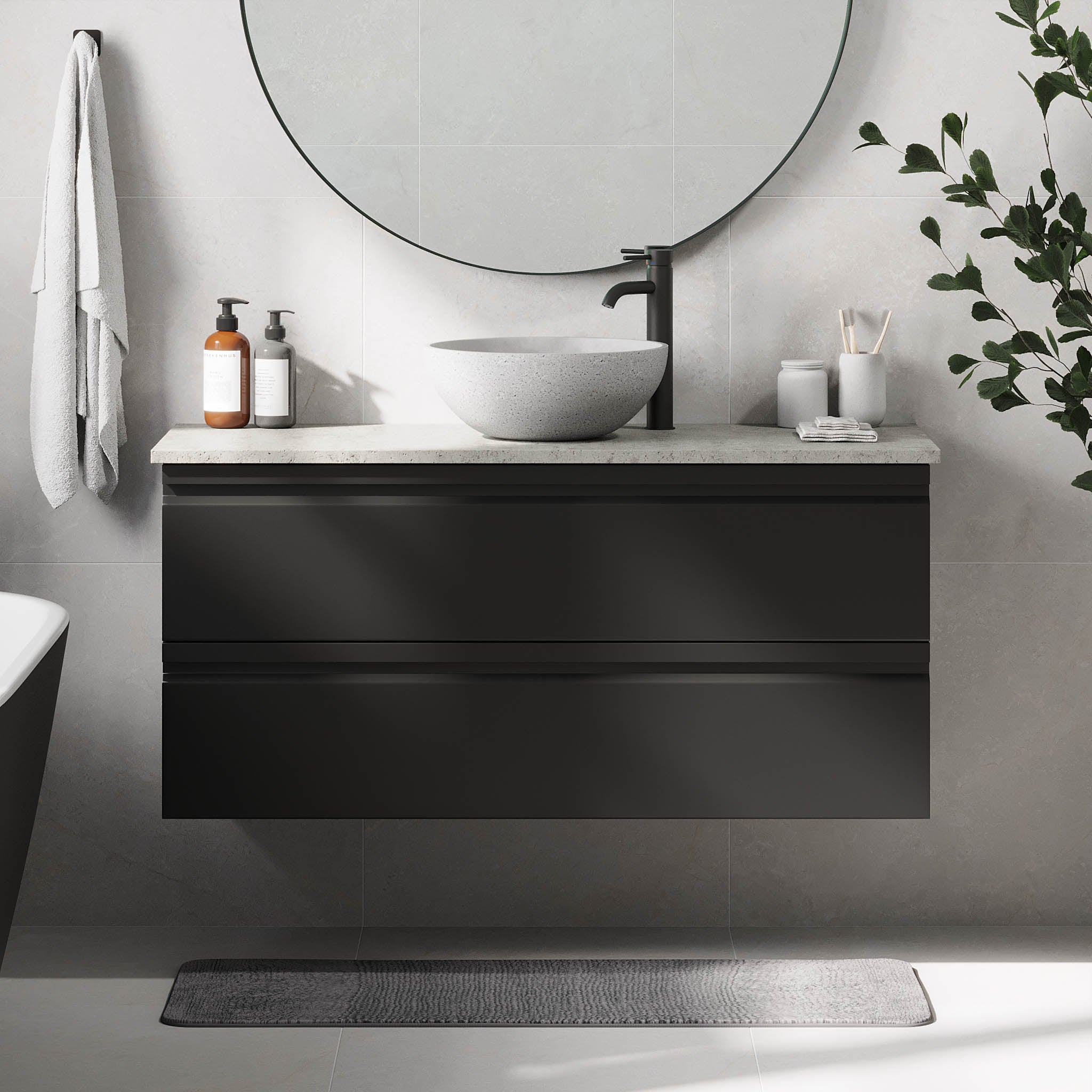Bardufoss Badmøbel, Mat Sort