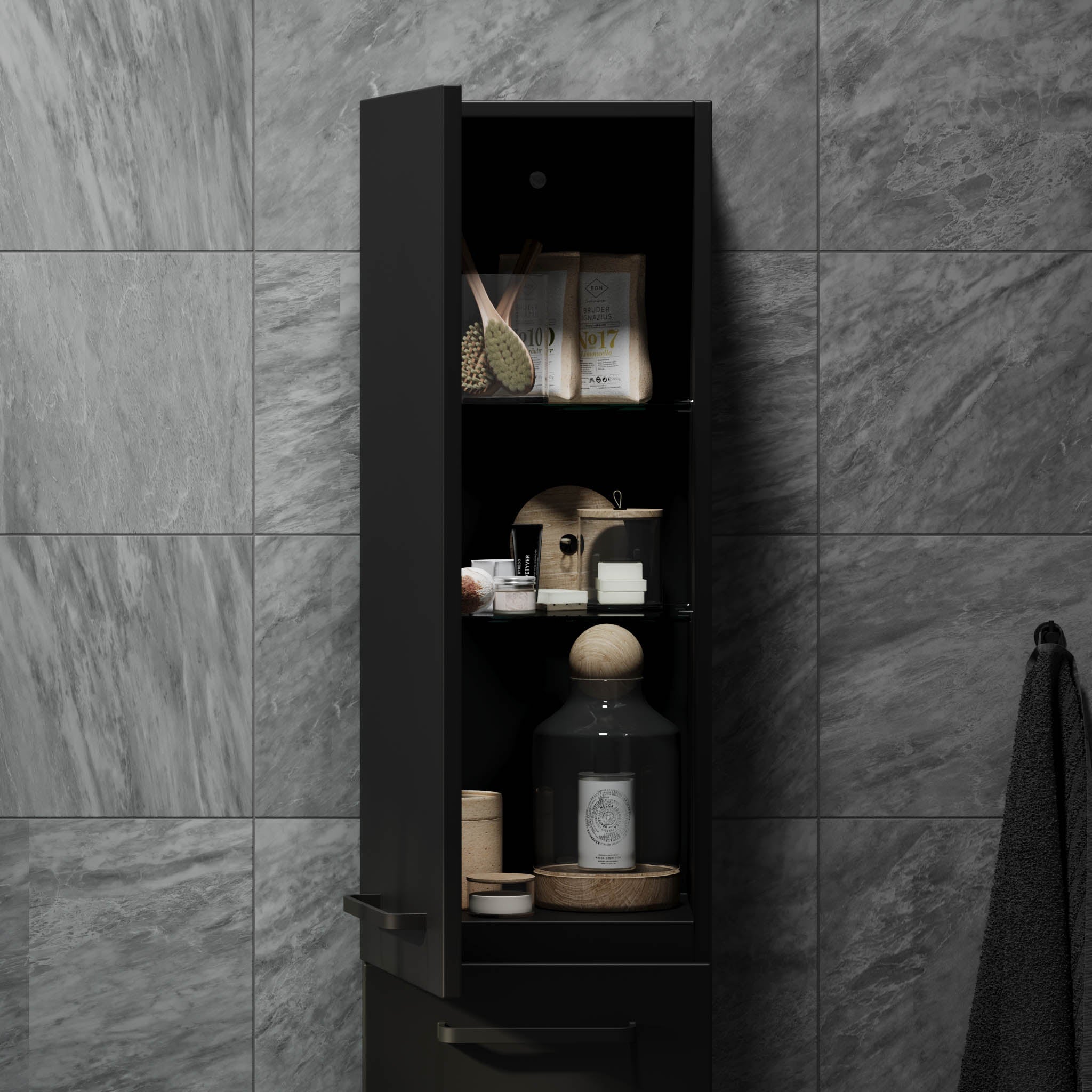 Vegsund, Furniture Set - High Cabinet, Black Mat - 35 cm - MASTERSTORE - 8595677194494 - Furniture Set - High Cabinet - 70-035-56-02-60 - 8595677194494