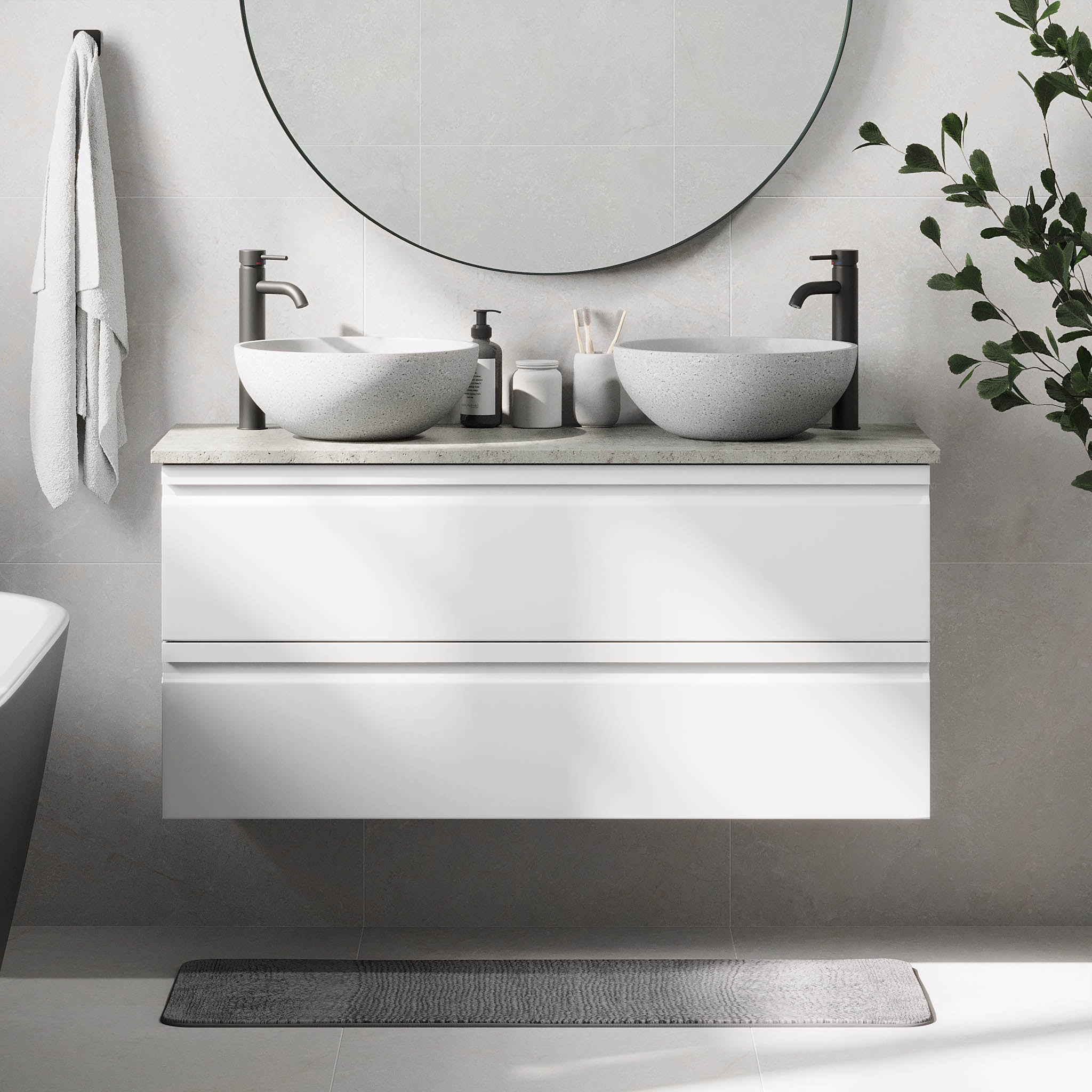 Bardufoss Badmøbel, Mat Hvid