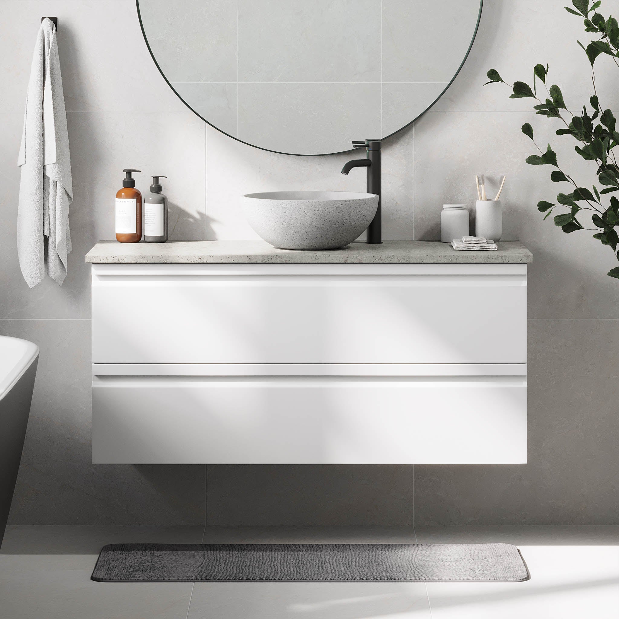 Bardufoss Badmøbel, Mat Hvid