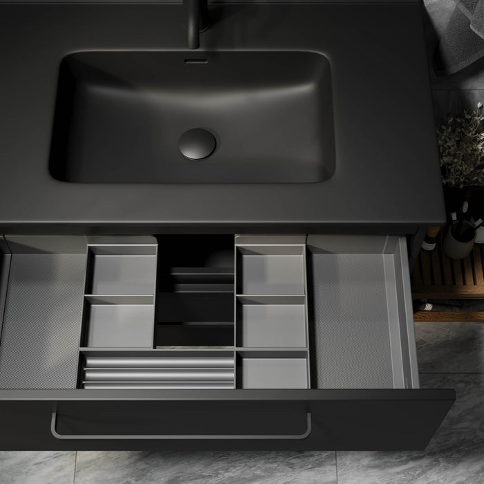 Vegsund Badmøbel - Mat Sort med sorte greb