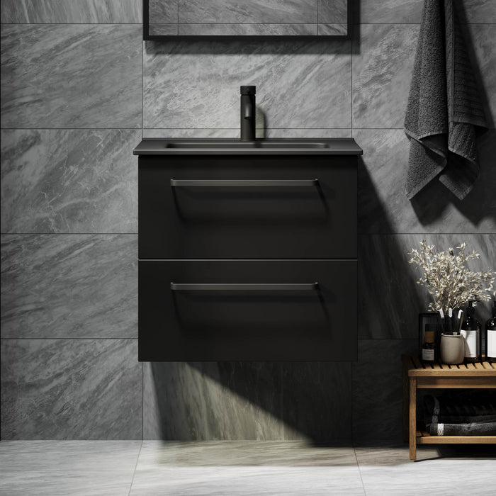 Vegsund Badmøbel - Mat Sort med sorte greb