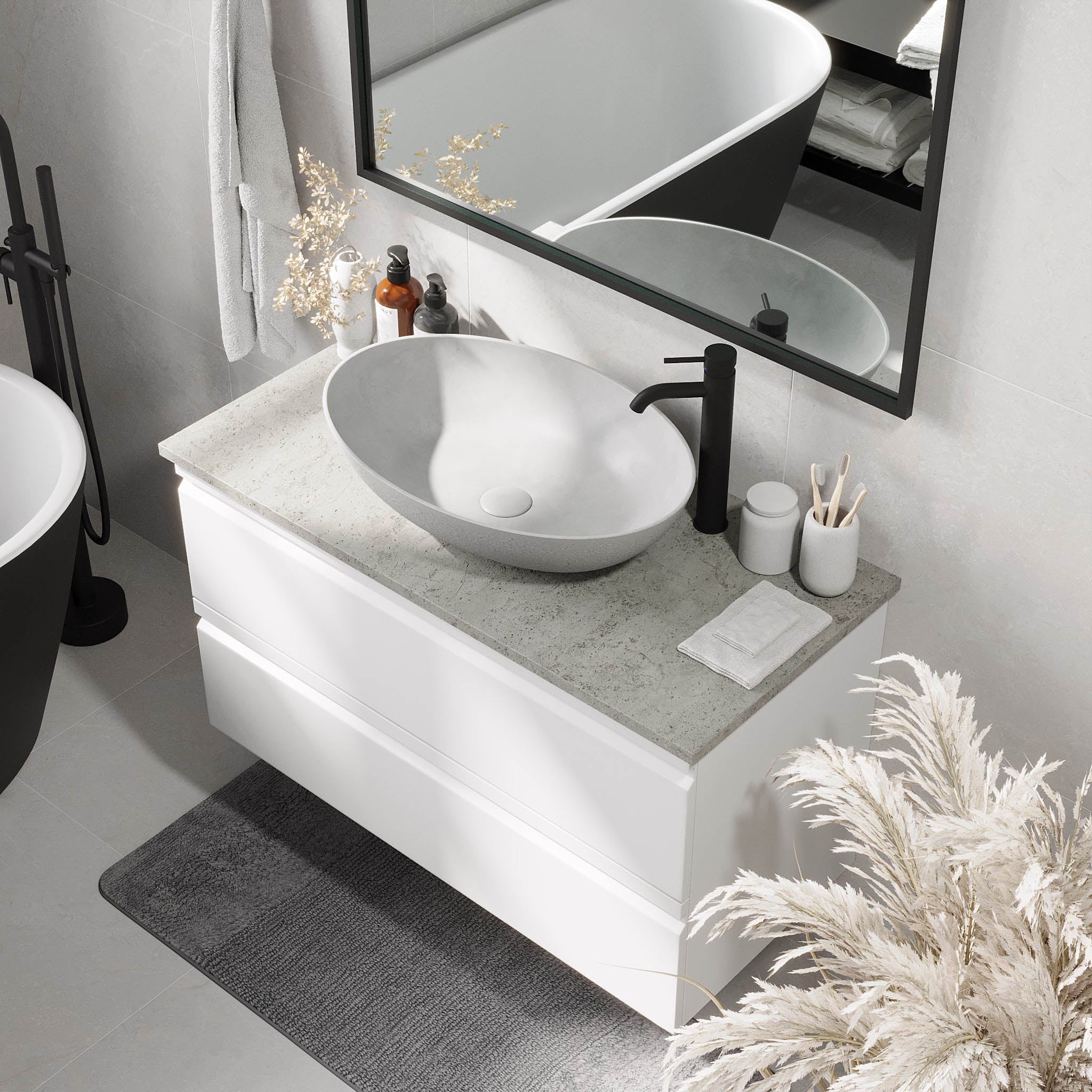 Odda Badmøbel, Mat Hvid