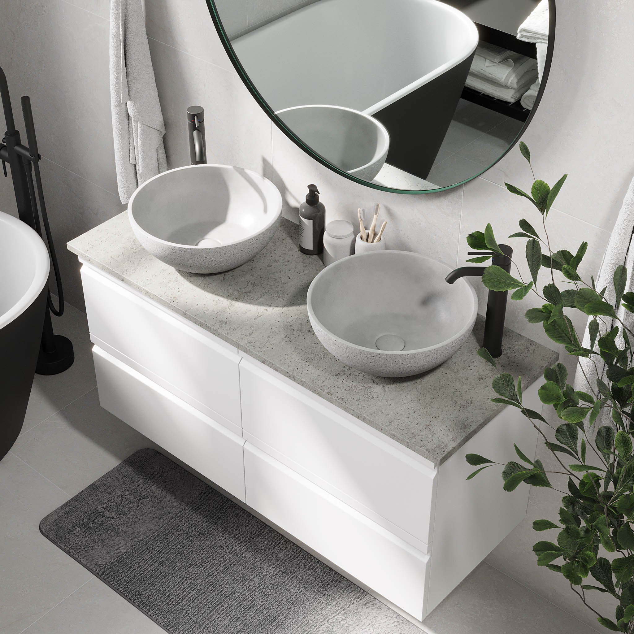 Bardufoss Badmøbel, Mat Hvid