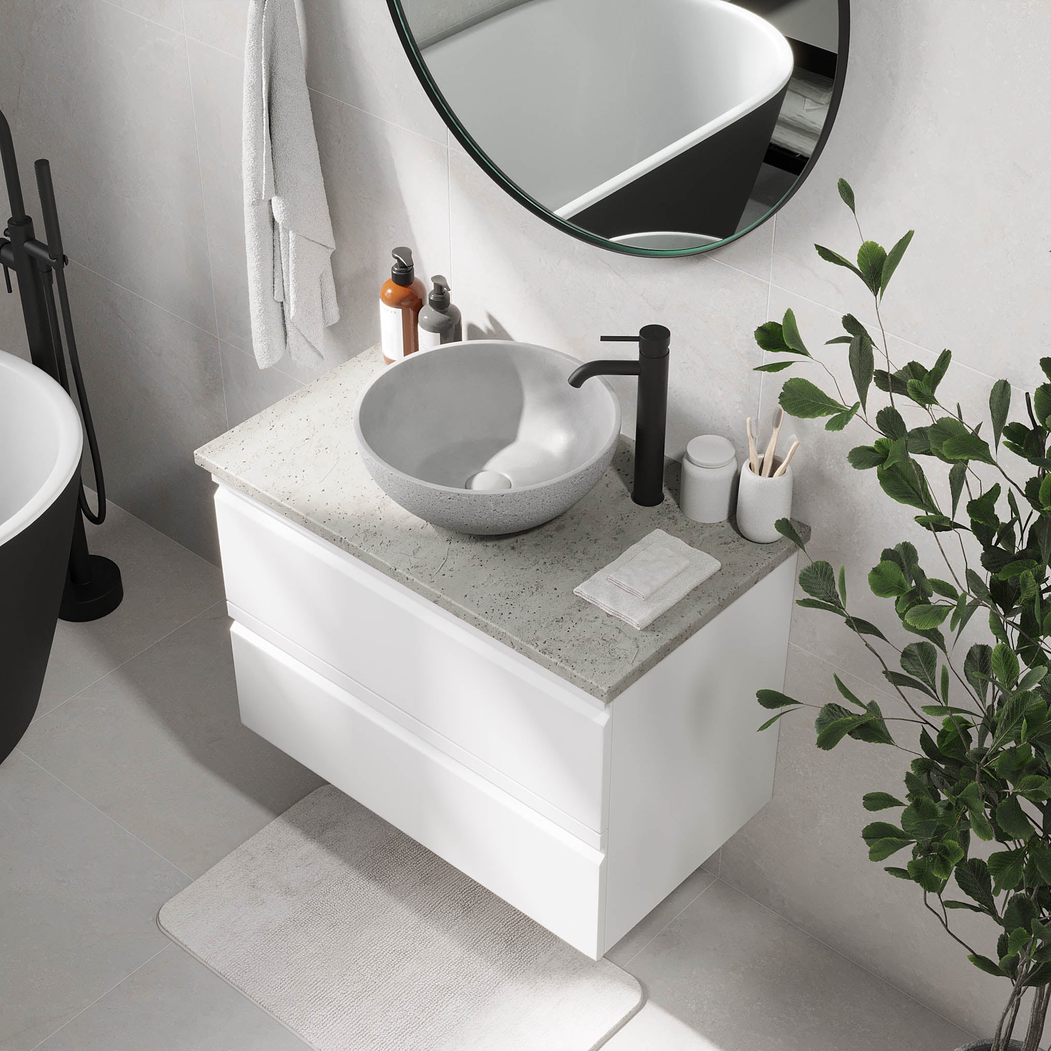 Bardufoss Badmøbel, Mat Hvid