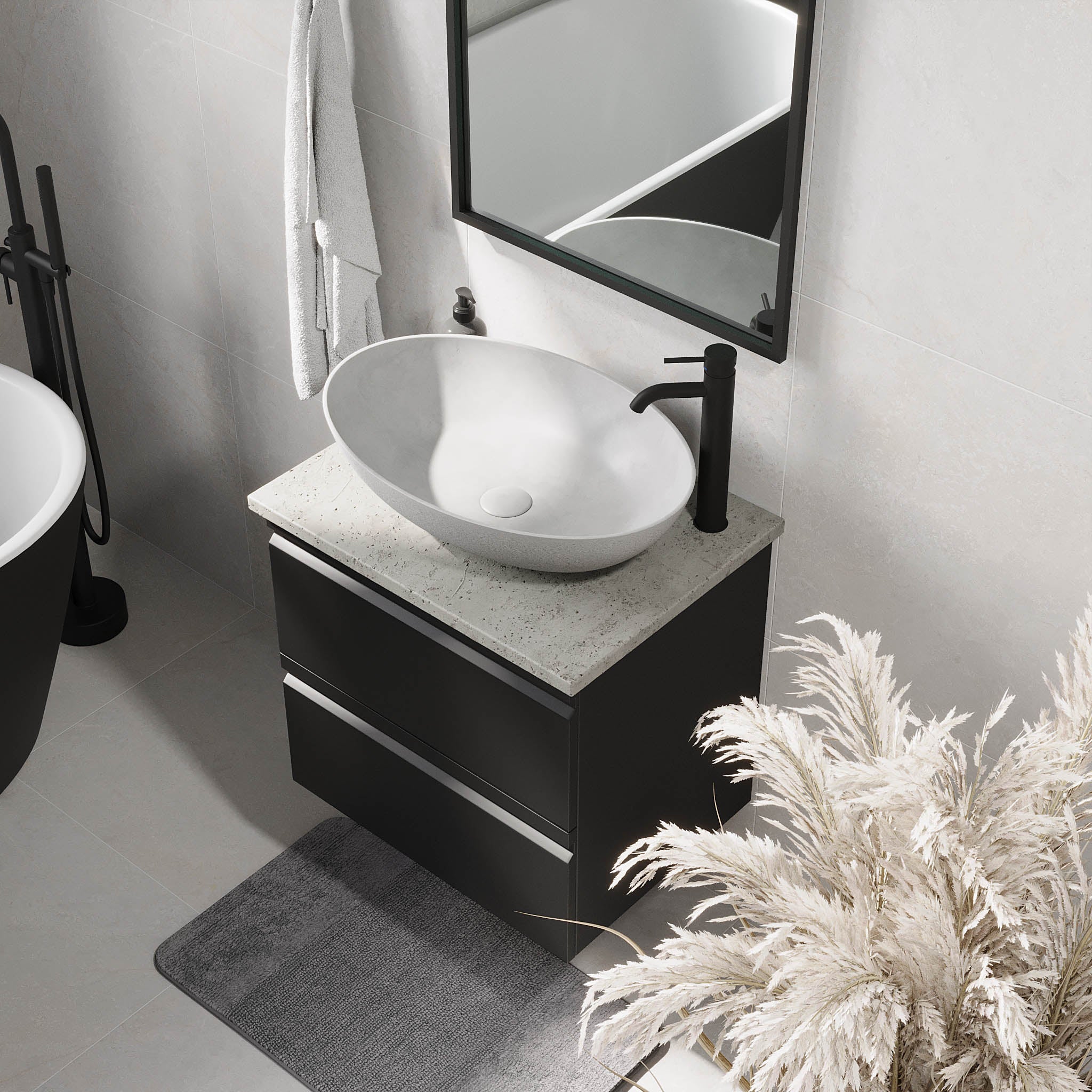 Odda Badmøbel, Mat Sort