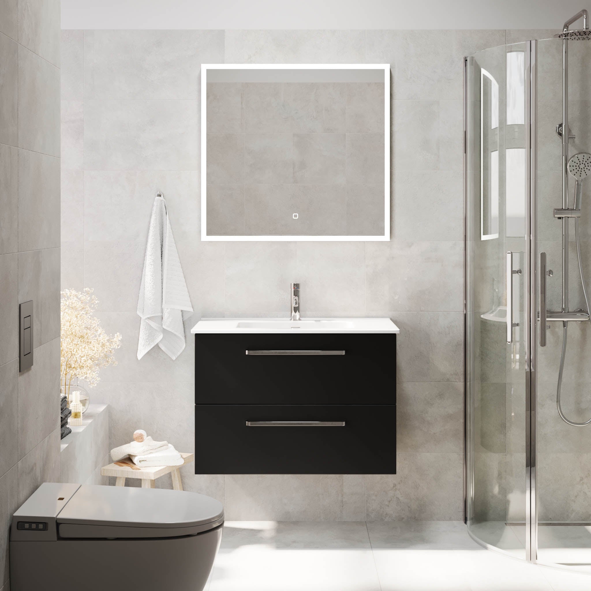 Voss, Furniture Set - Basin & Cabinet, Black Mat - 120 cm - MASTERSTORE - 8595677194401 - Furniture Set - Basin & Cabinet - 70-120-54-02-62 - 8595677194401