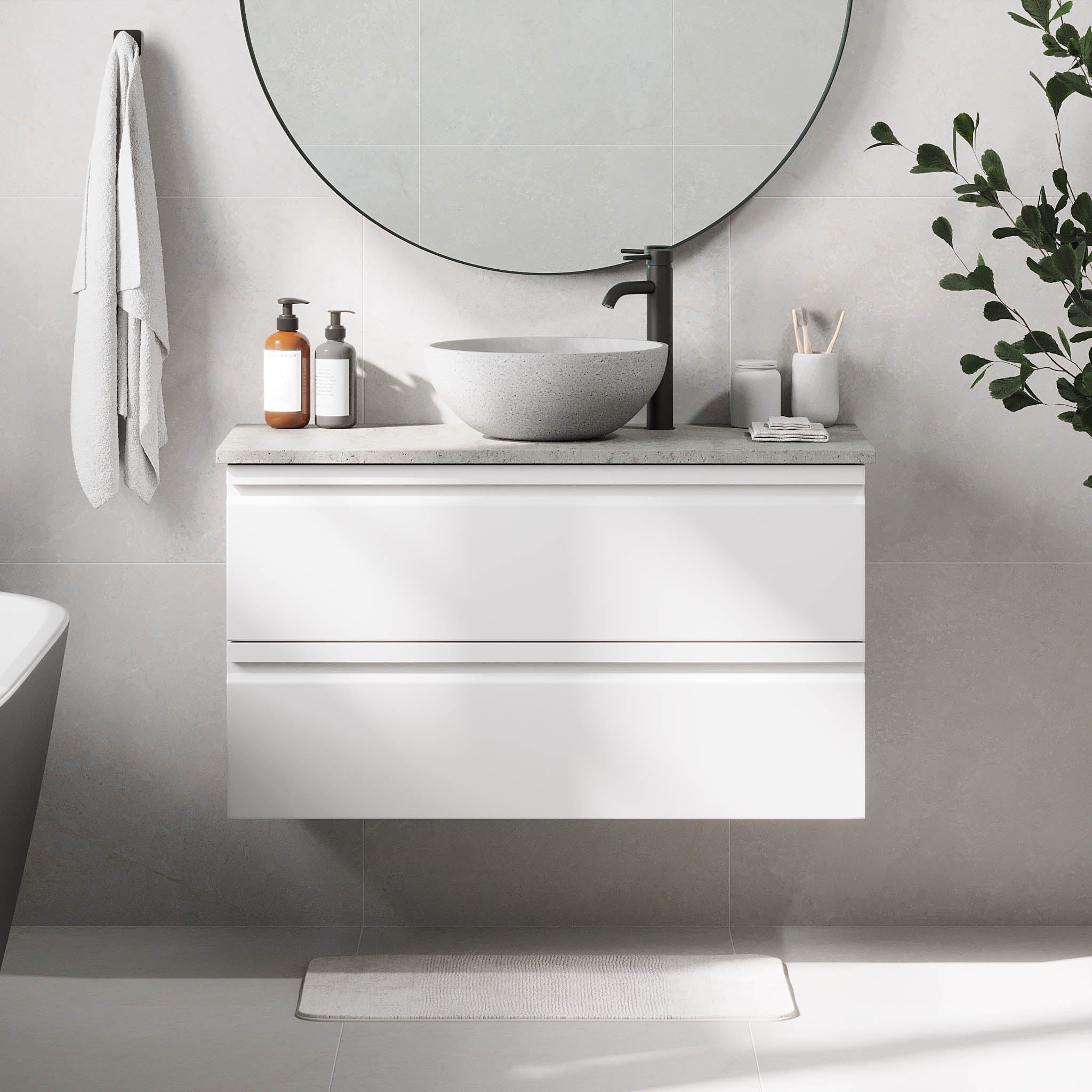 Bardufoss Badmøbel, Mat Hvid