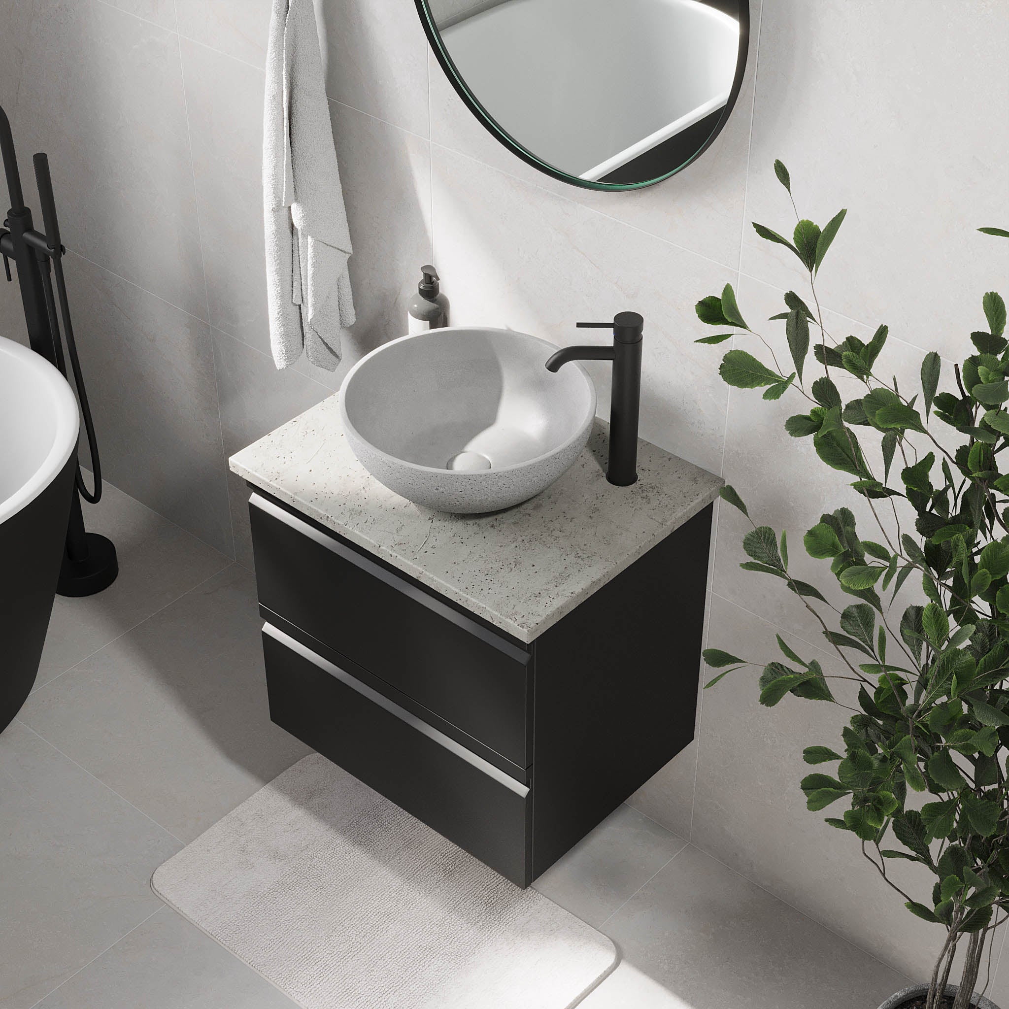 Bardufoss Badmøbel, Mat Sort