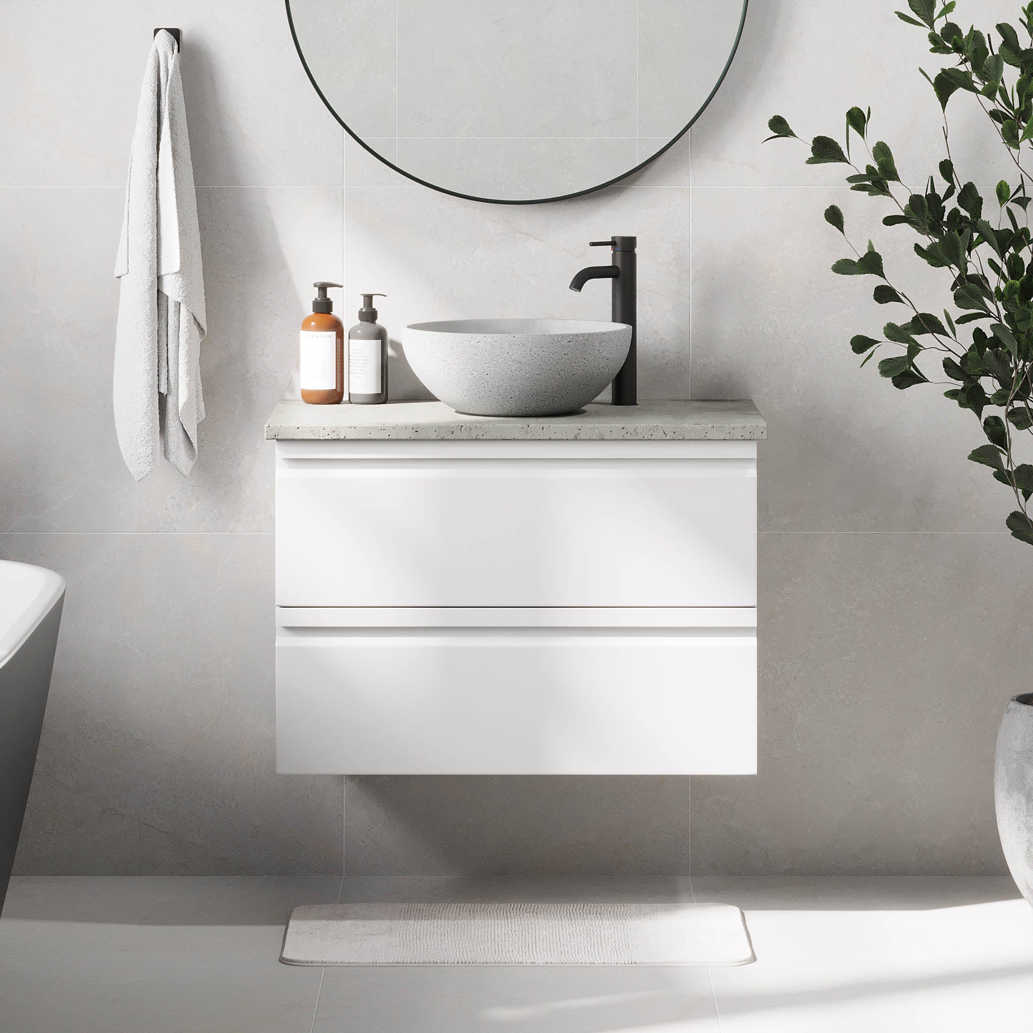 Bardufoss Badmøbel, Mat Hvid