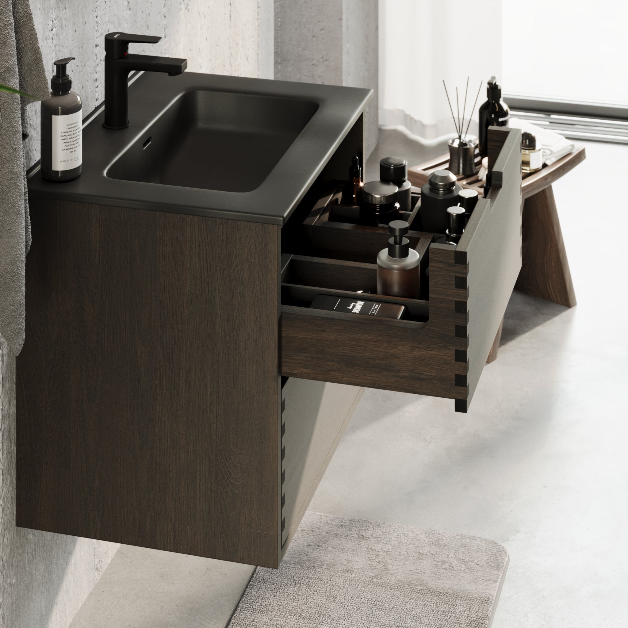 Troldeskoven Badmøbel, Sort eg