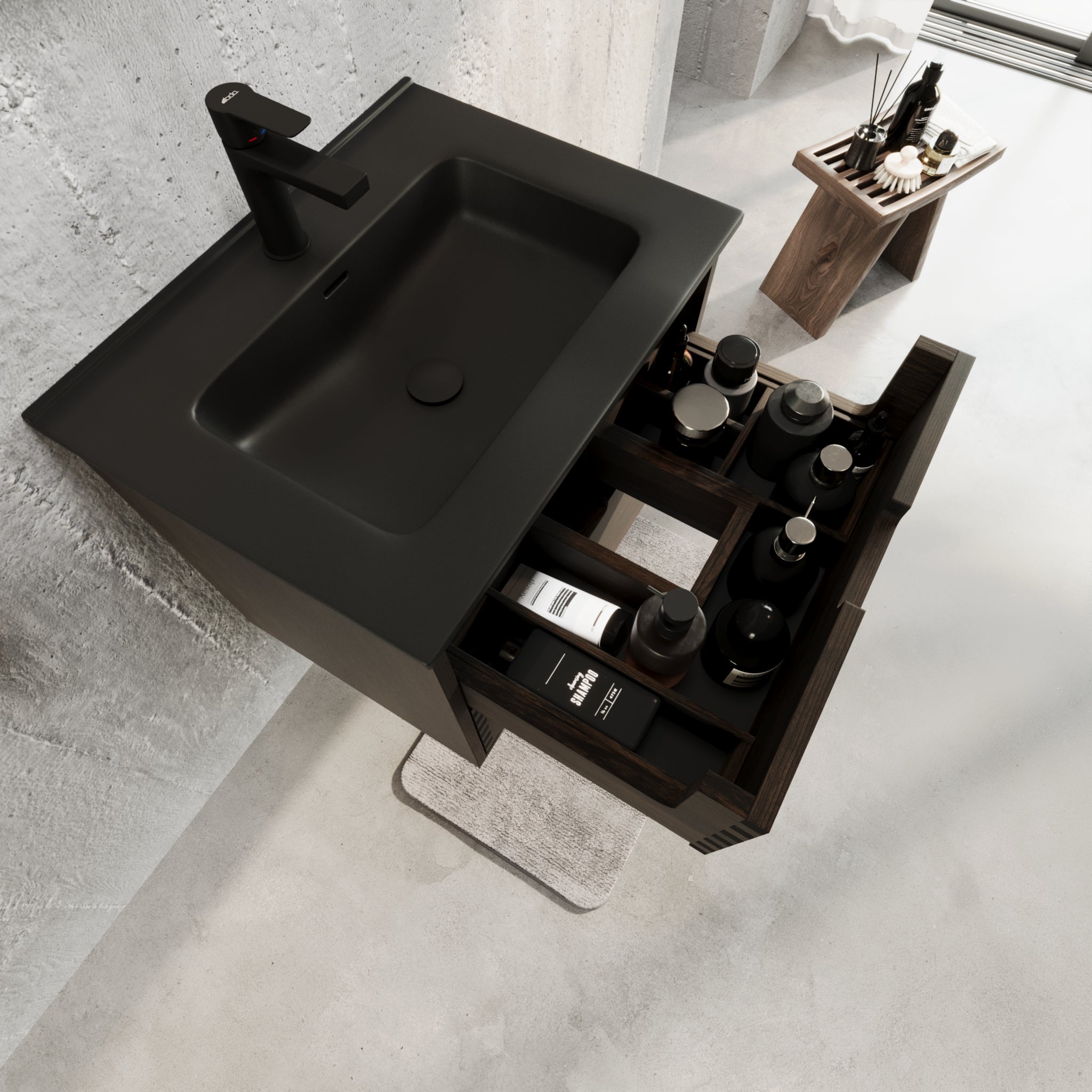 Troldeskoven Badmøbel, Sort eg