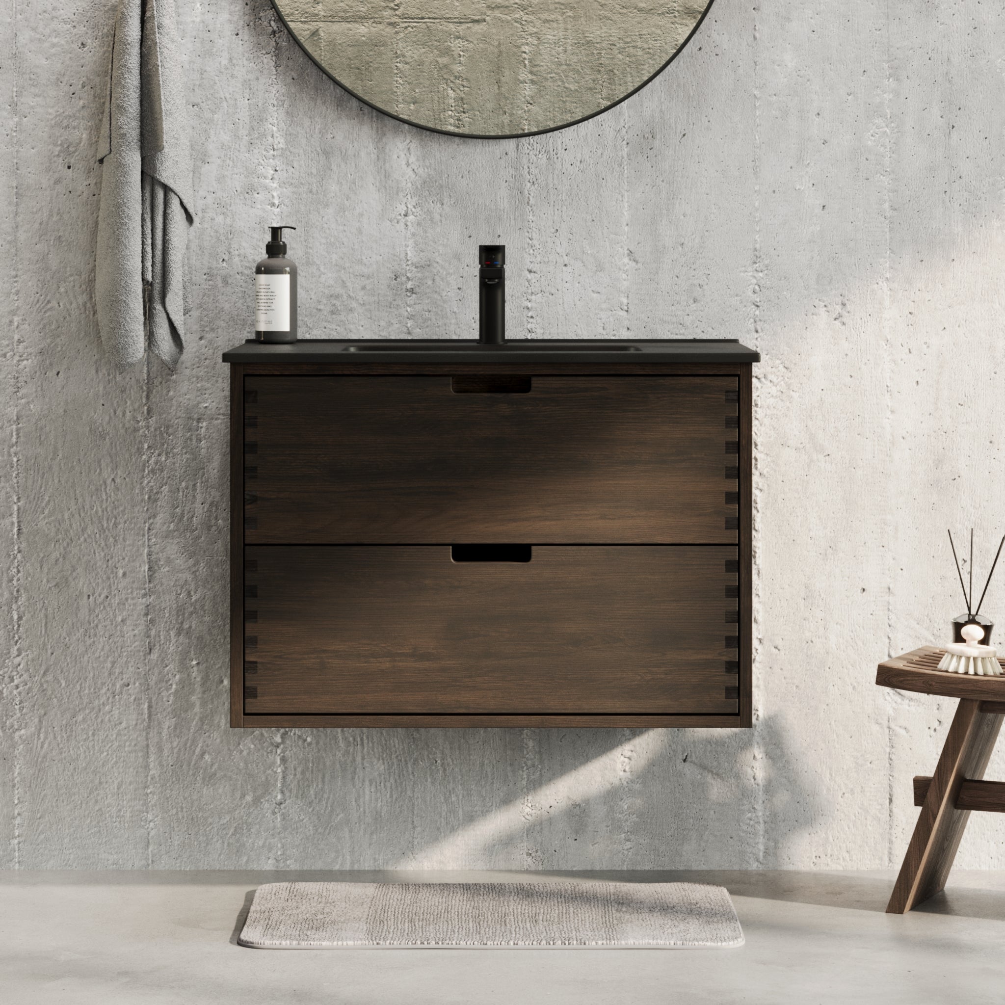 Troldeskoven Badmøbel, Sort eg