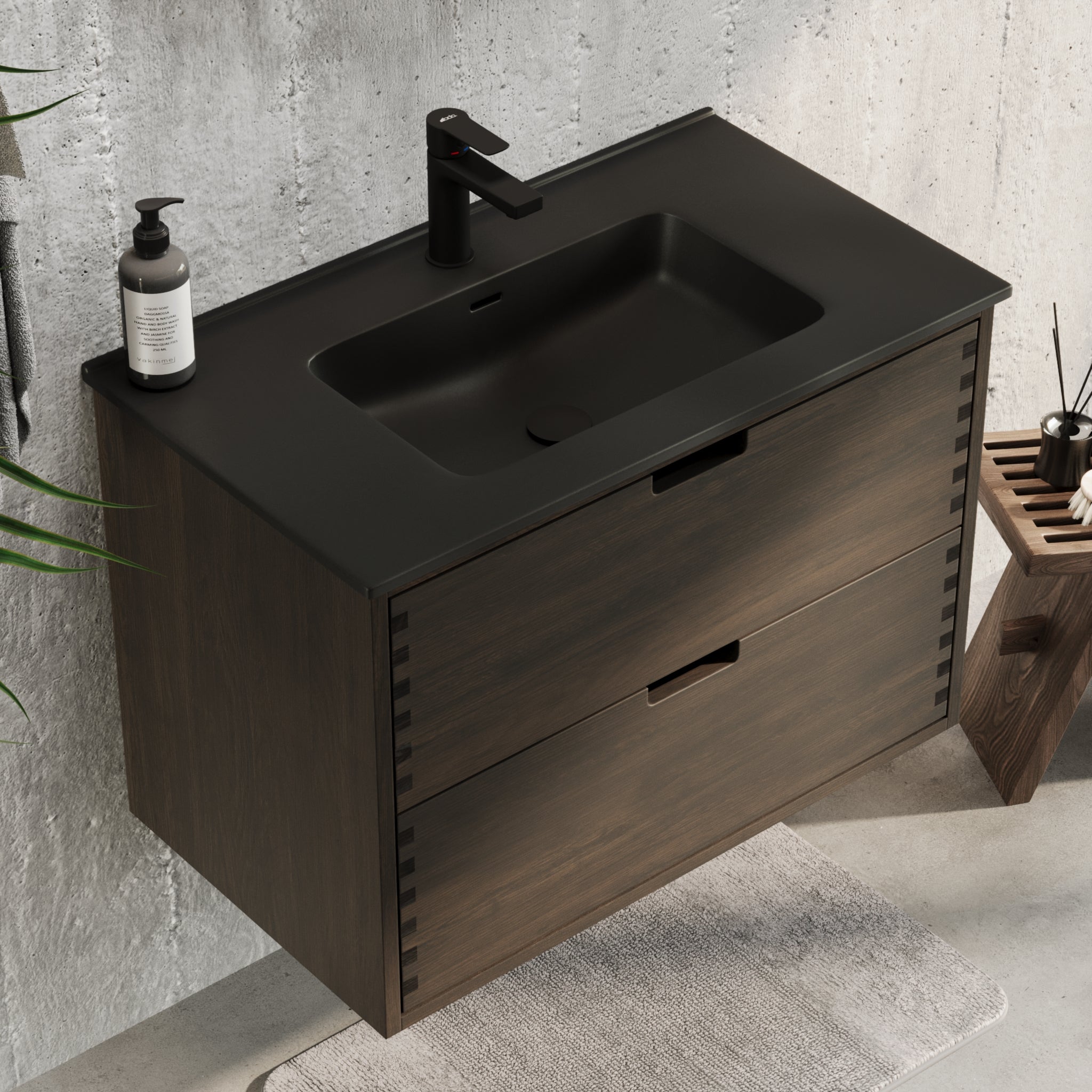 Troldeskoven Badmøbel, Sort eg