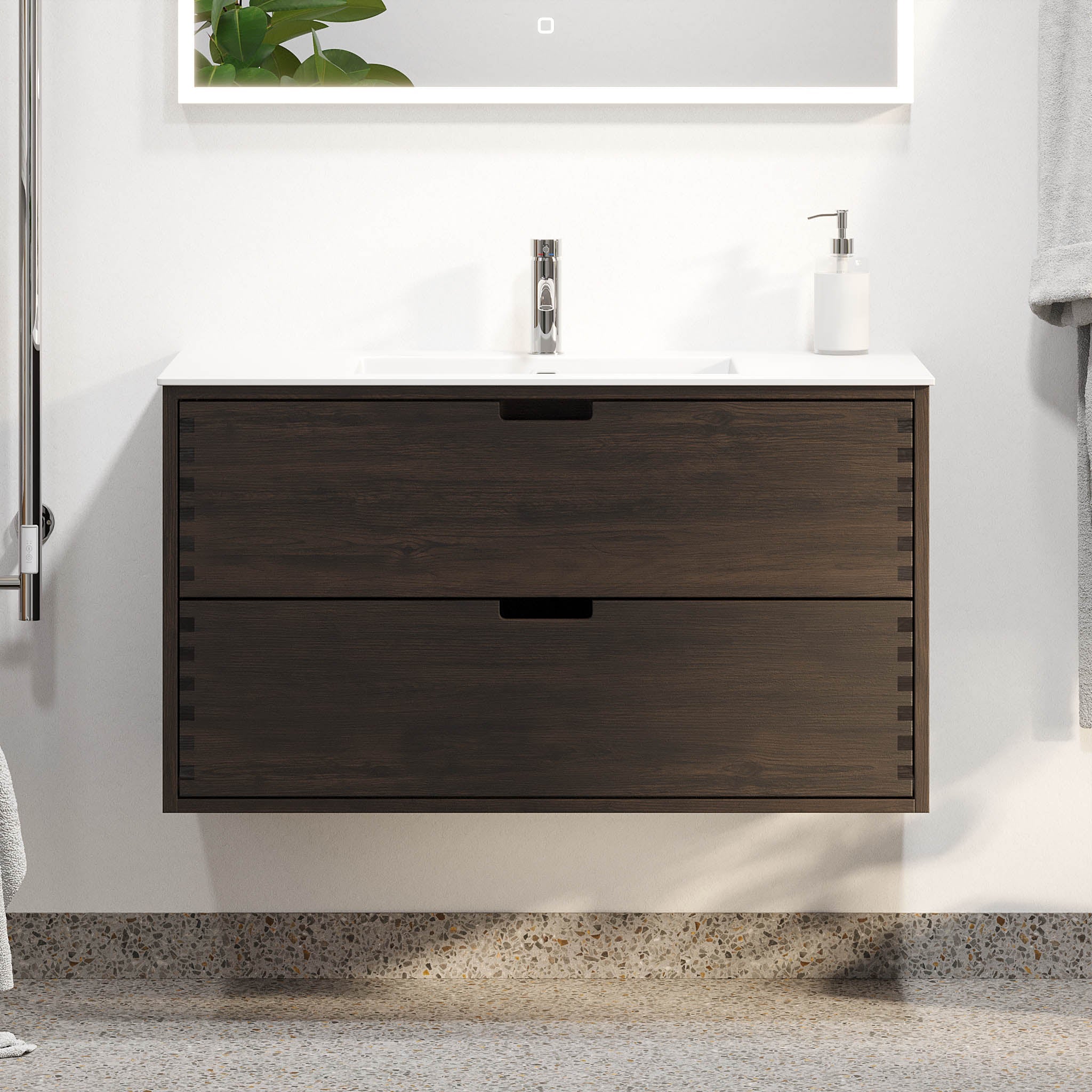 Egeskov, Furniture Set - Basin & Cabinet, Oak Black - 80 cm - MASTERSTORE - 8595677194050 - Furniture Set - Code - 96-080-52-82-40 - 8595677194050