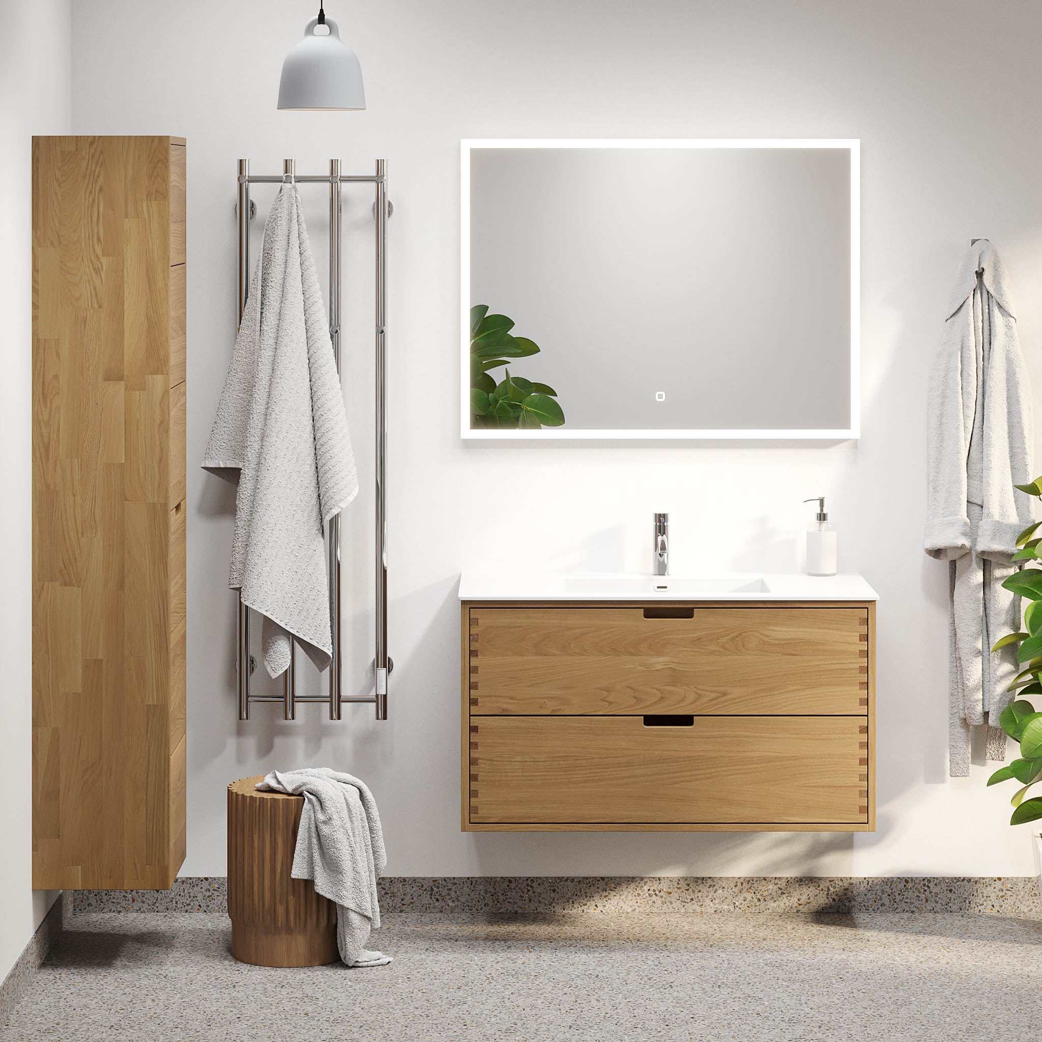 Egeskov, Furniture Set - Basin & Cabinet, Oak - 60 cm - MASTERSTORE - 8595677194005 - Furniture Set - Code - 96-060-52-86-40 - 8595677194005