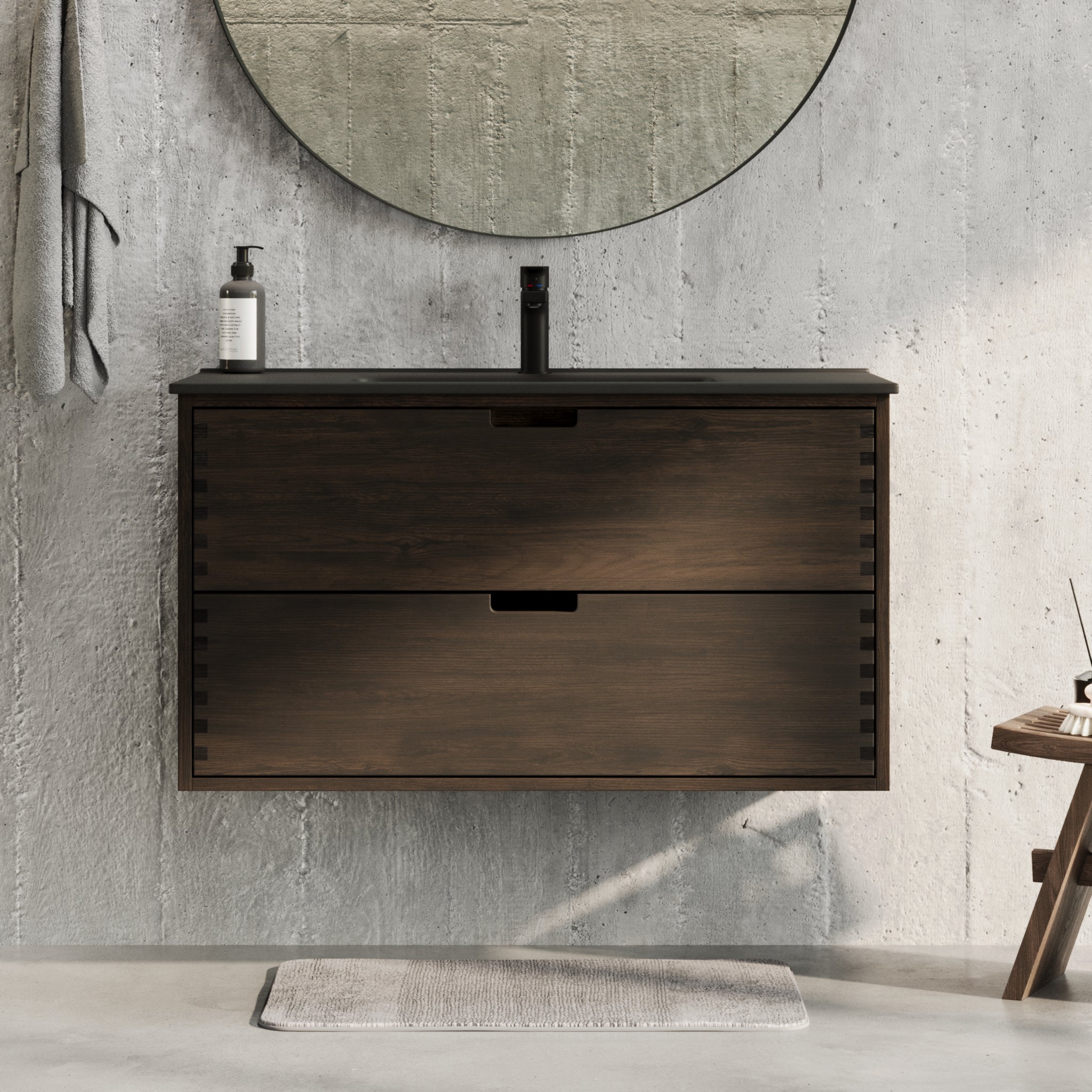 Troldeskoven Badmøbel, Sort eg